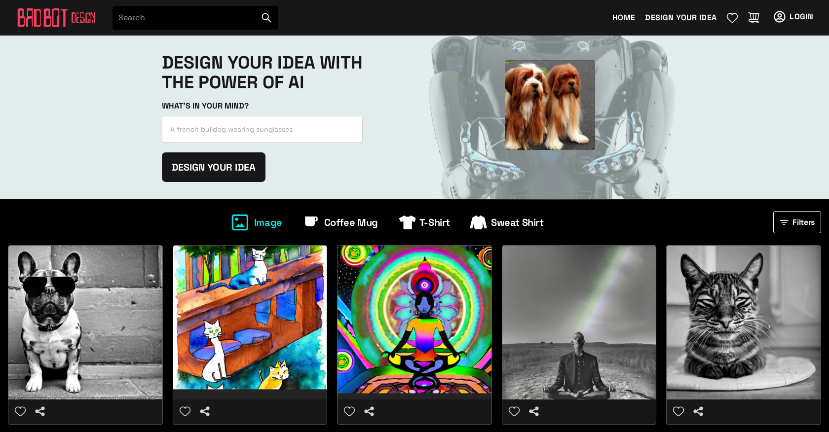BadBotDesign - Screenshot showing the interface and features of this AI tool