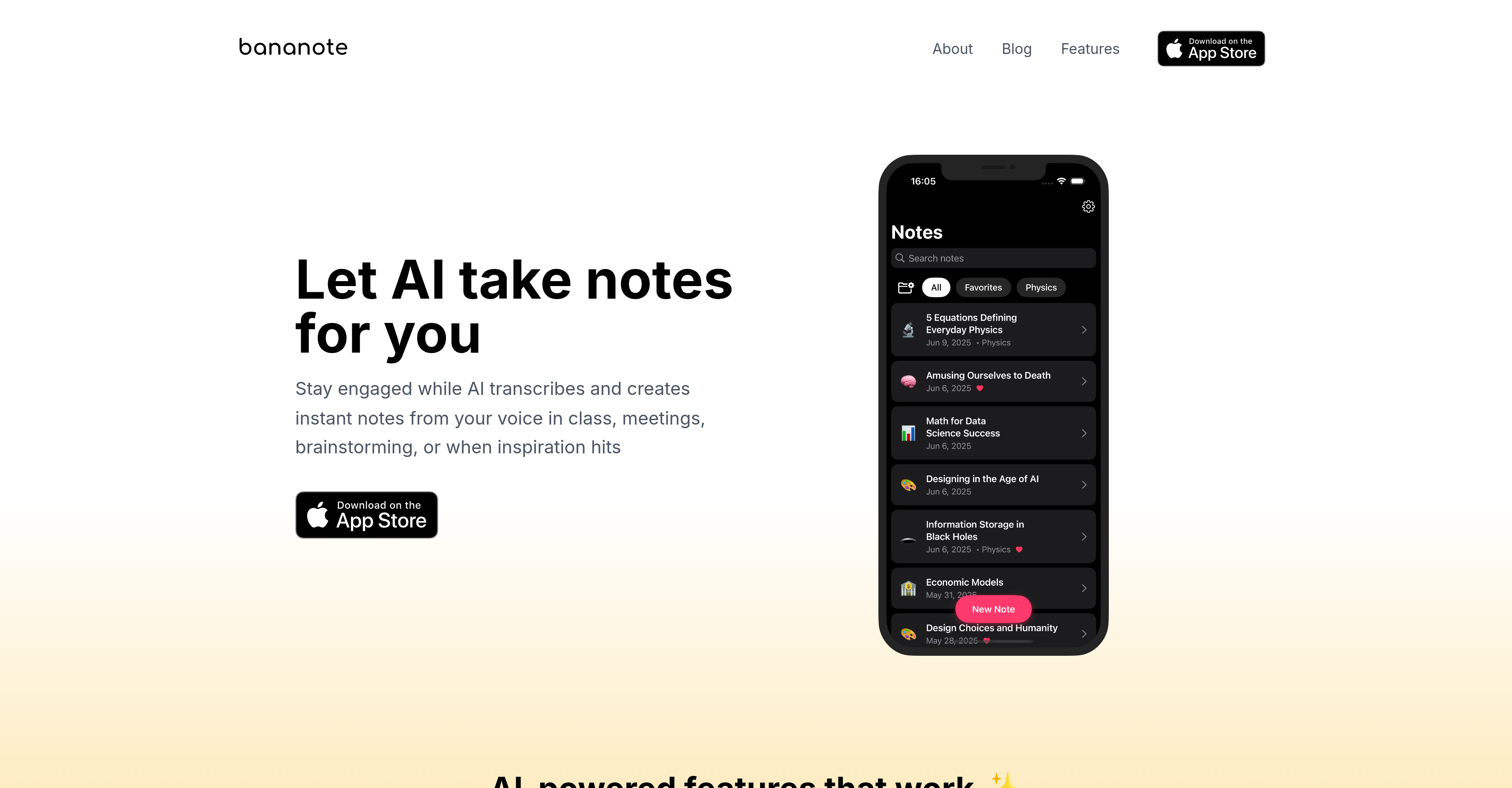 Bananote - Screenshot showing the interface and features of this AI tool