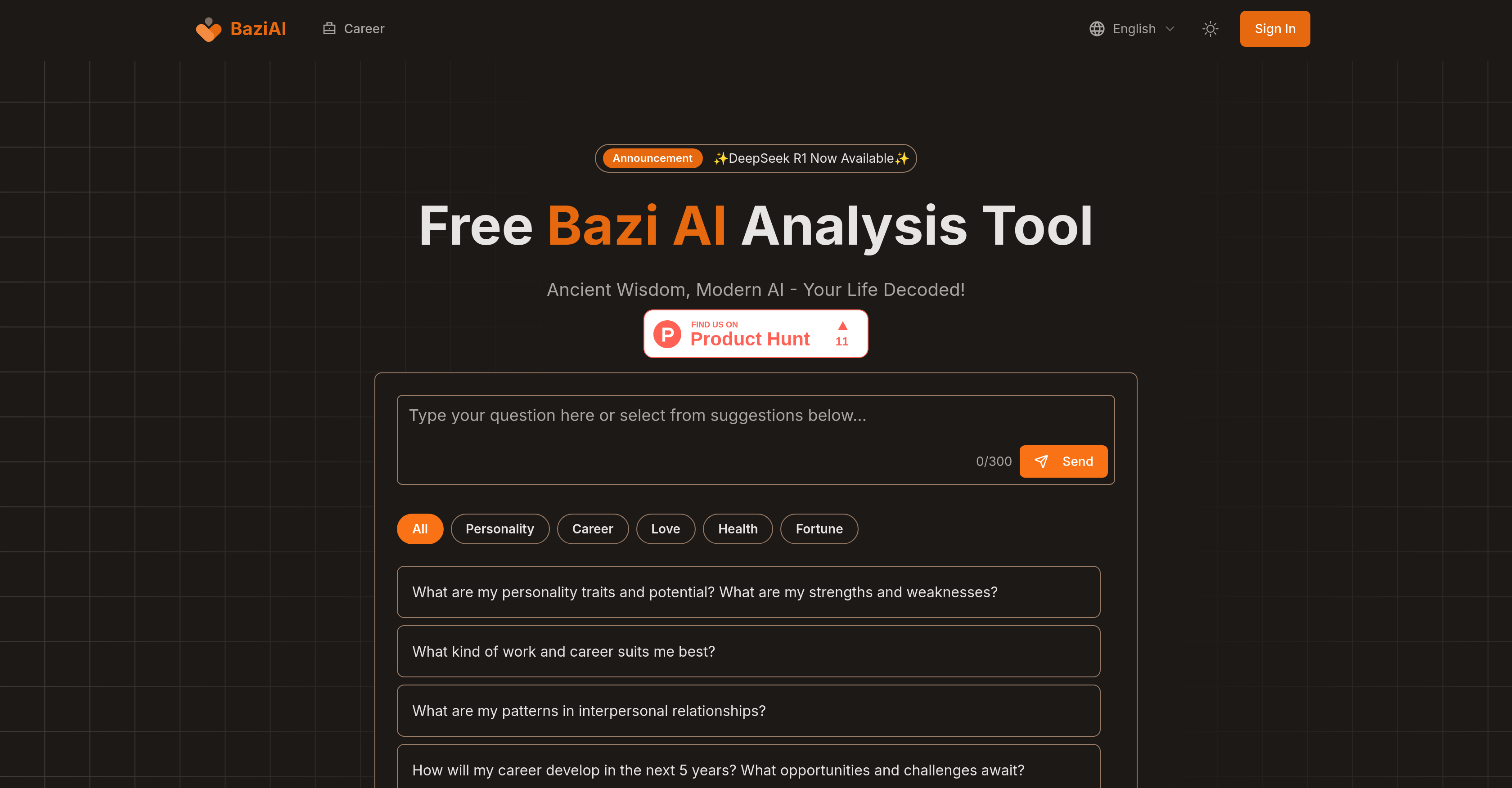 BaziAI - Screenshot showing the interface and features of this AI tool