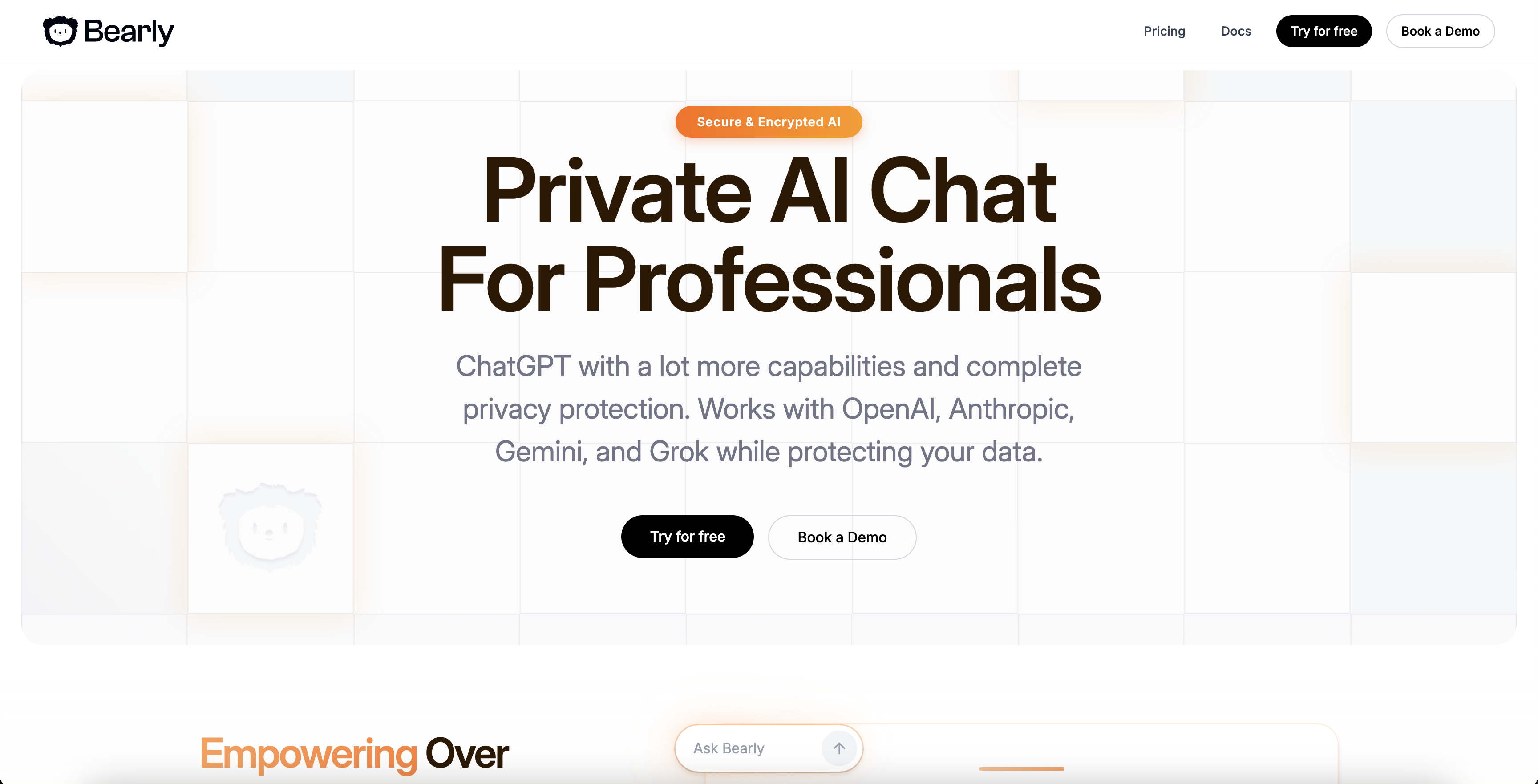 Bearly - Screenshot showing the interface and features of this AI tool