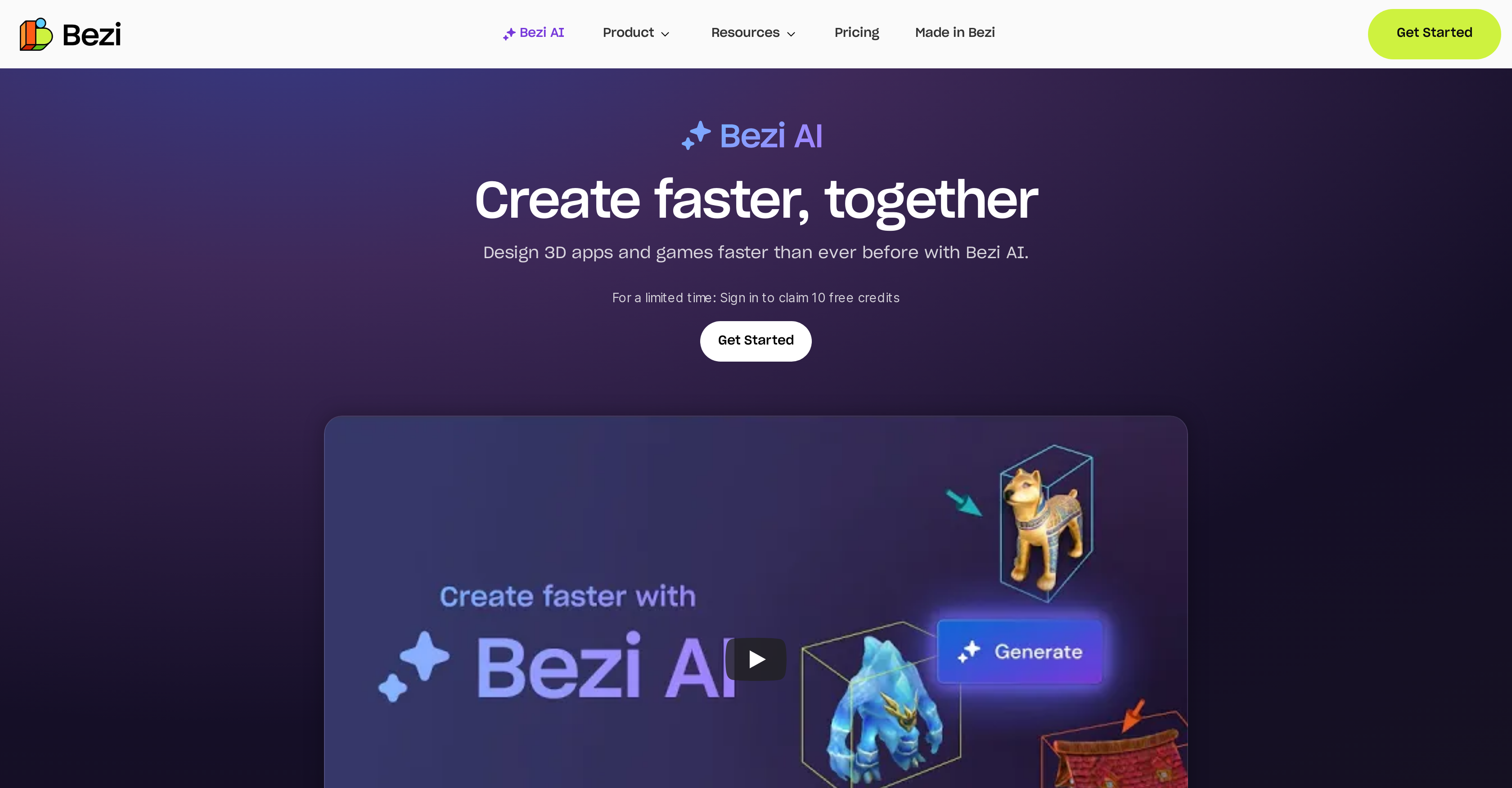 Bezi AI - Screenshot showing the interface and features of this AI tool