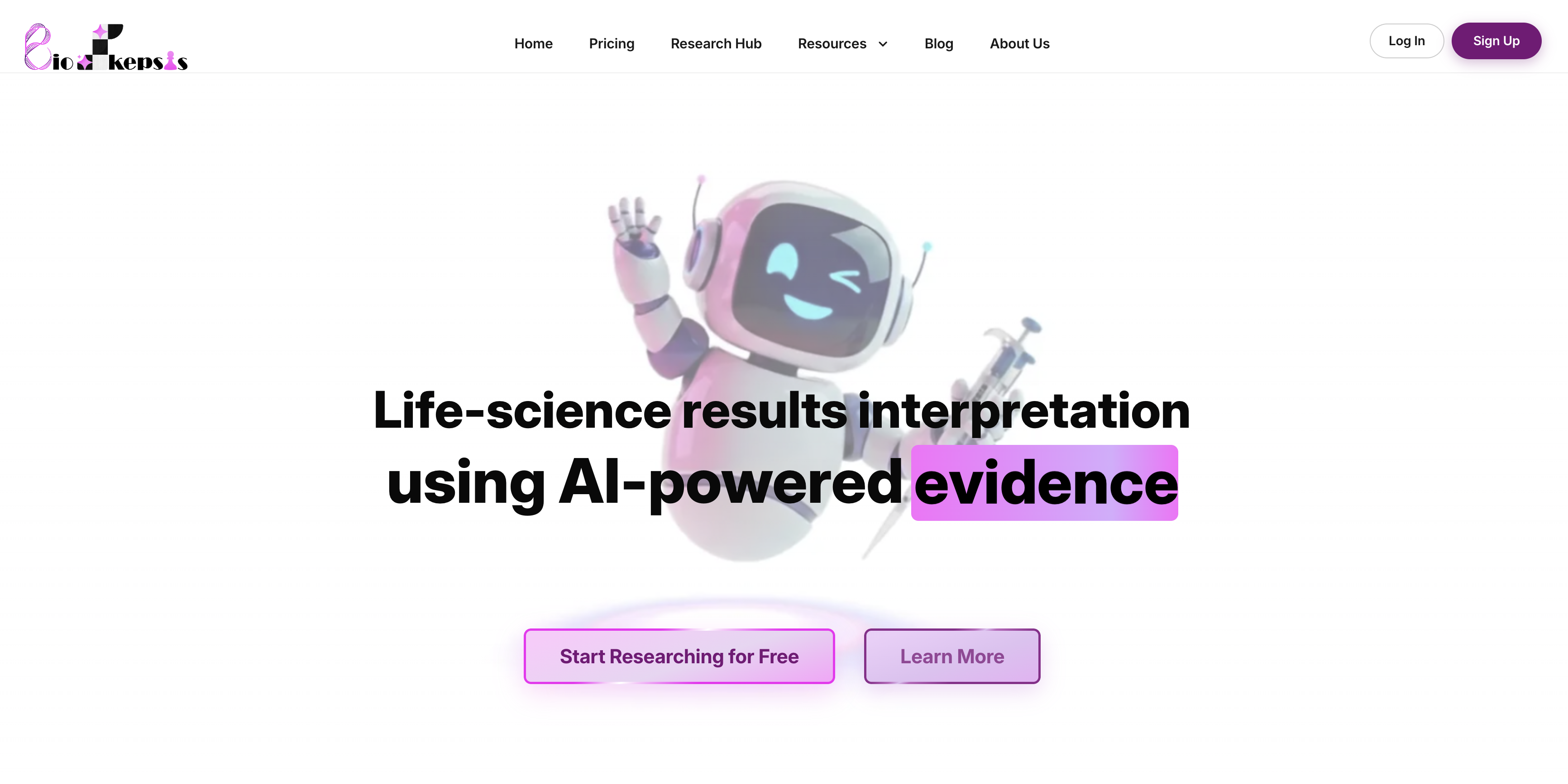 BioSkepsis - Screenshot showing the interface and features of this AI tool