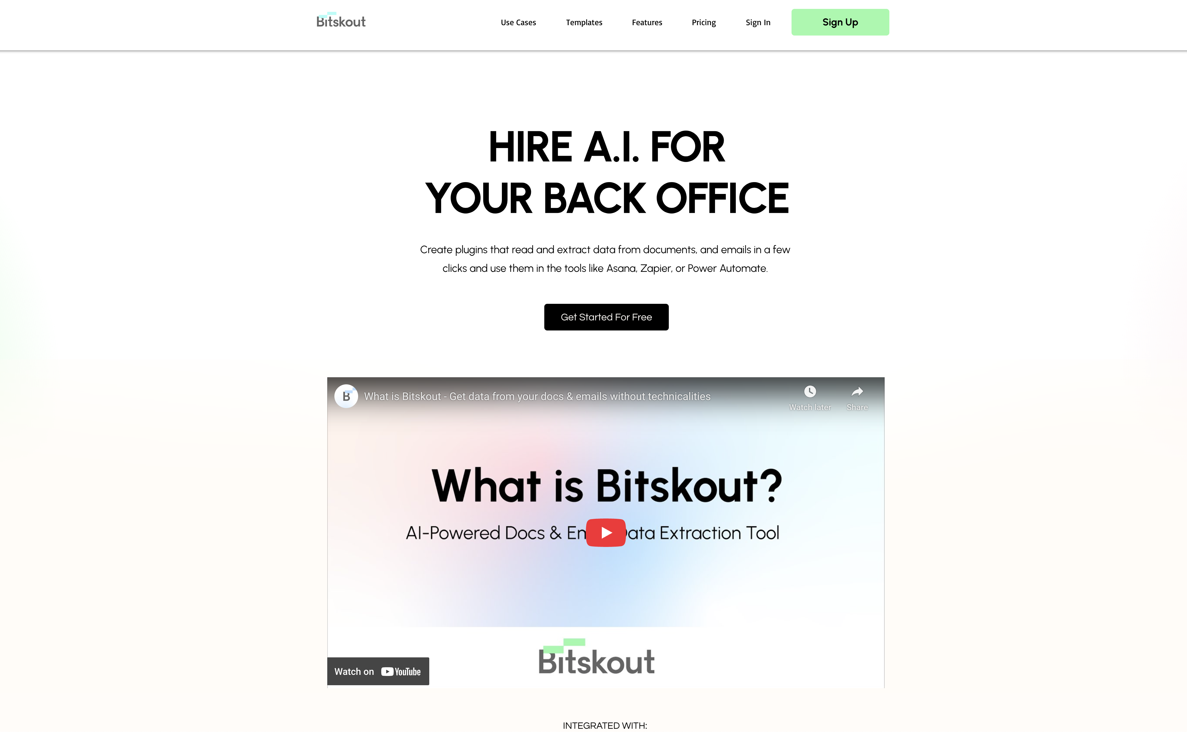Bitskout - Screenshot showing the interface and features of this AI tool
