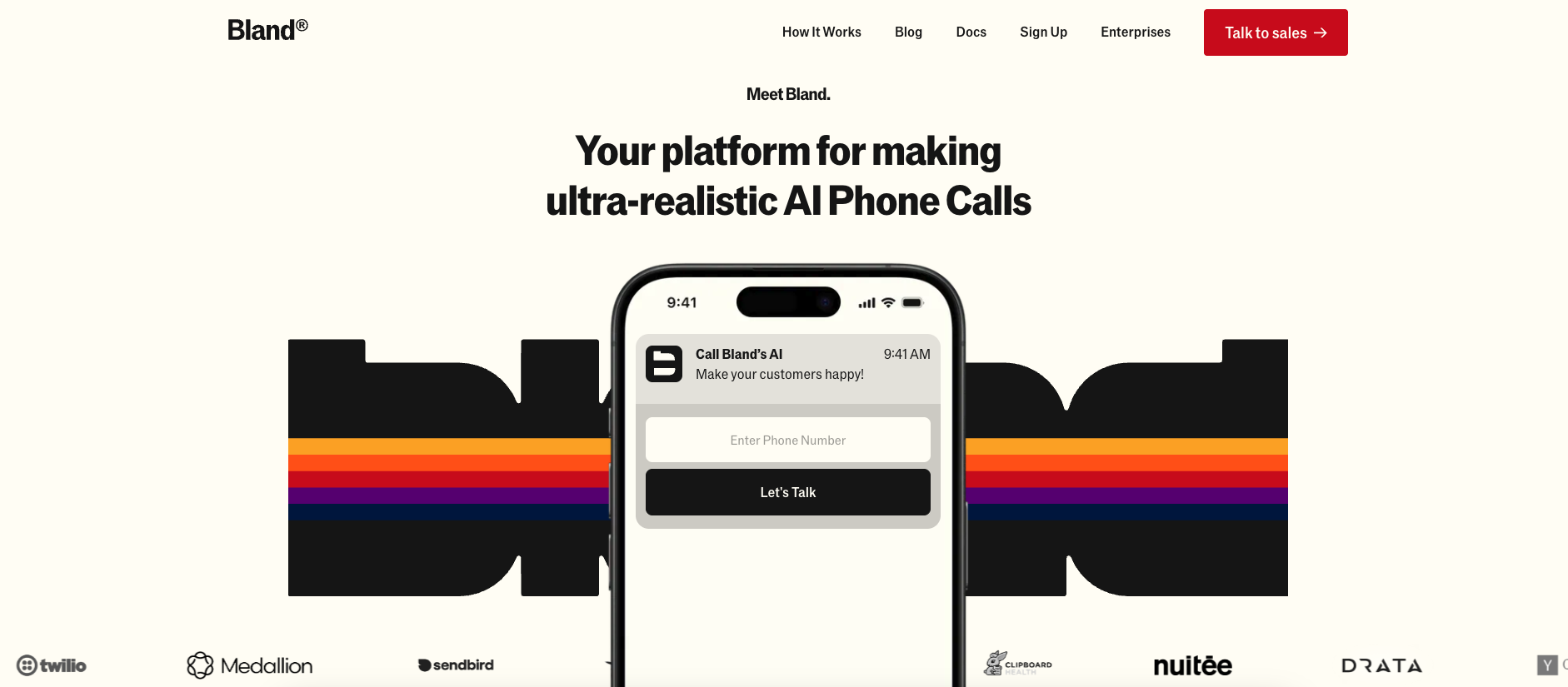 BlandAIv1.9 - Screenshot showing the interface and features of this AI tool