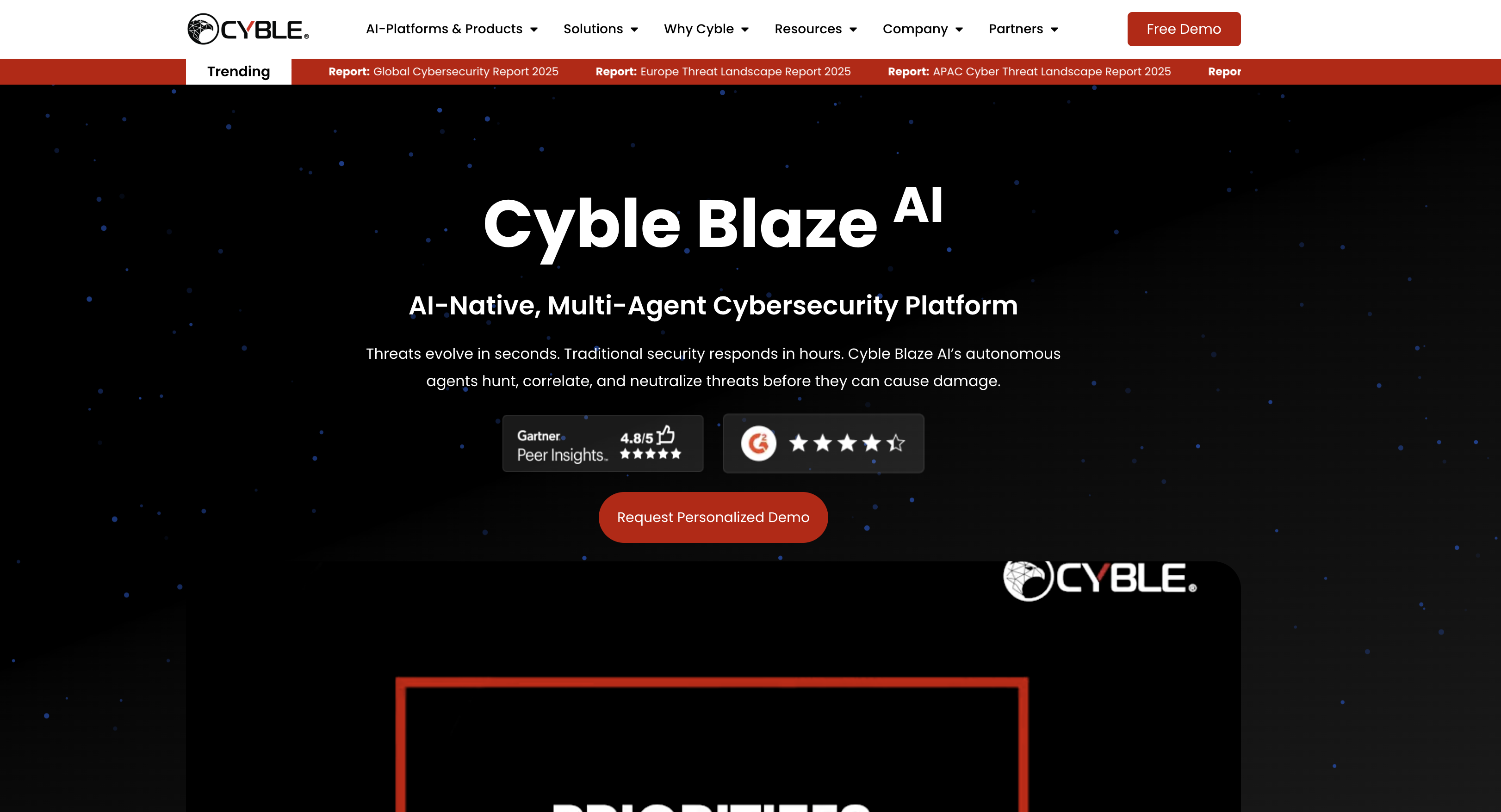 Blaze AI by Cyble - Screenshot showing the interface and features of this AI tool