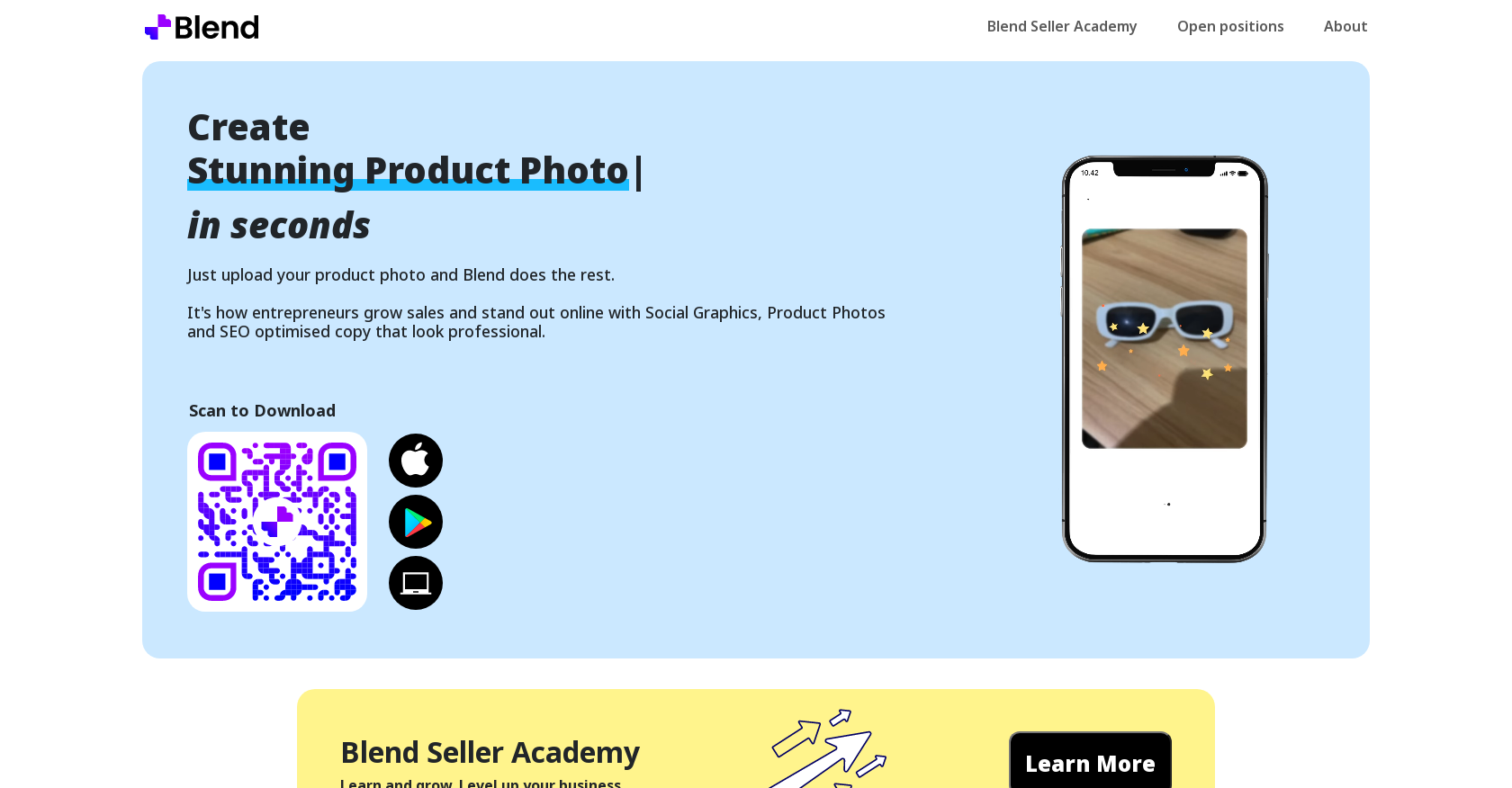 Blend - Screenshot showing the interface and features of this AI tool