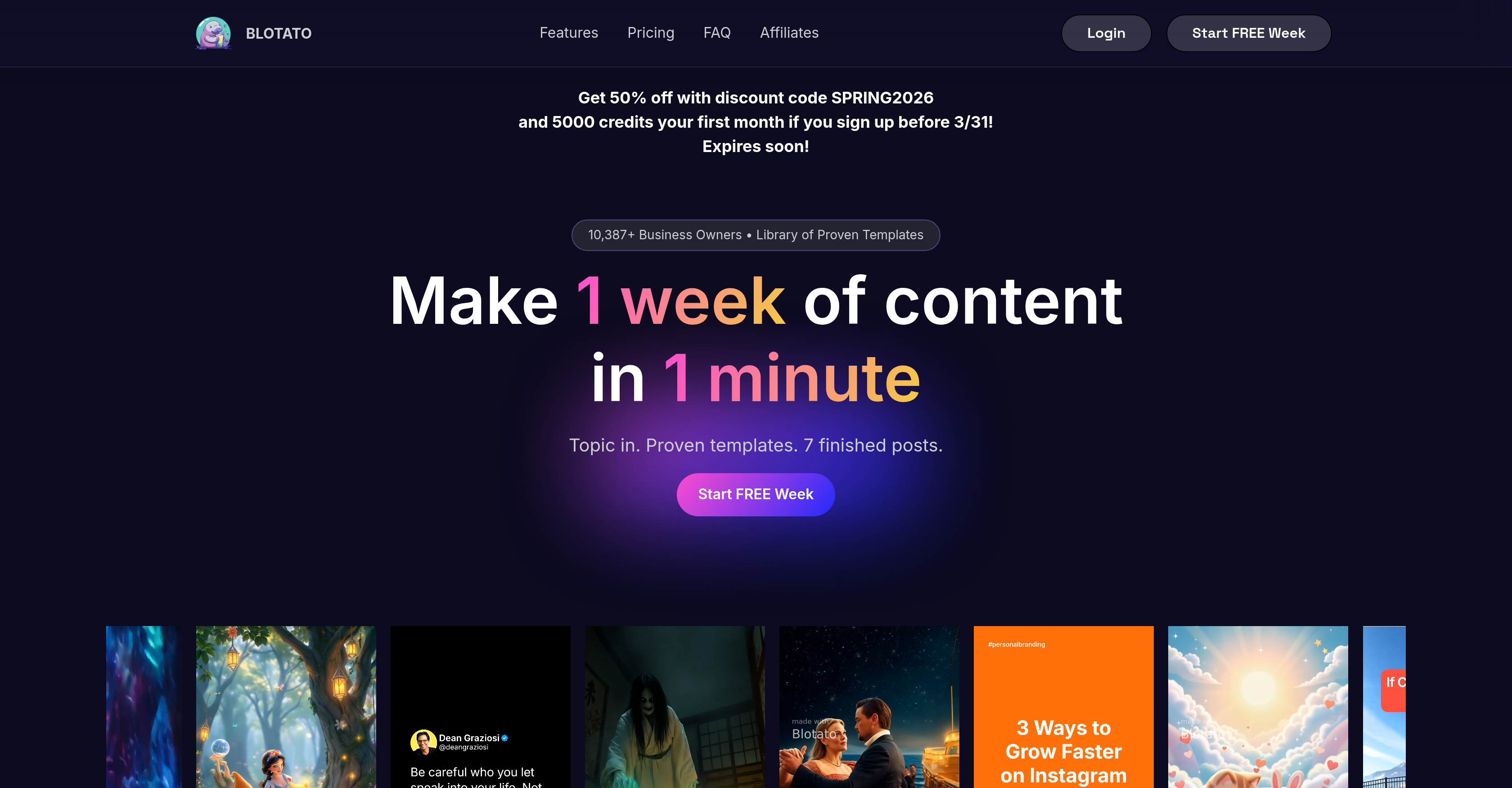 Blotato - AI Agent for Content Creation - Screenshot showing the interface and features of this AI tool