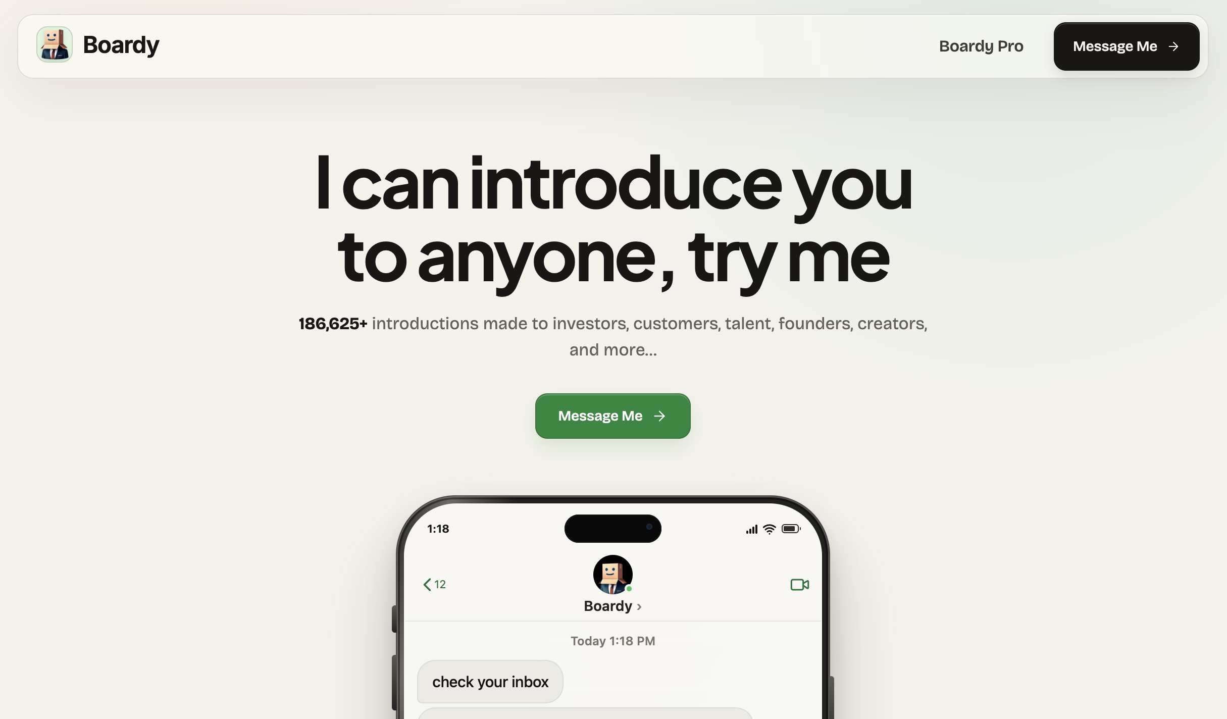 Boardy - Screenshot showing the interface and features of this AI tool