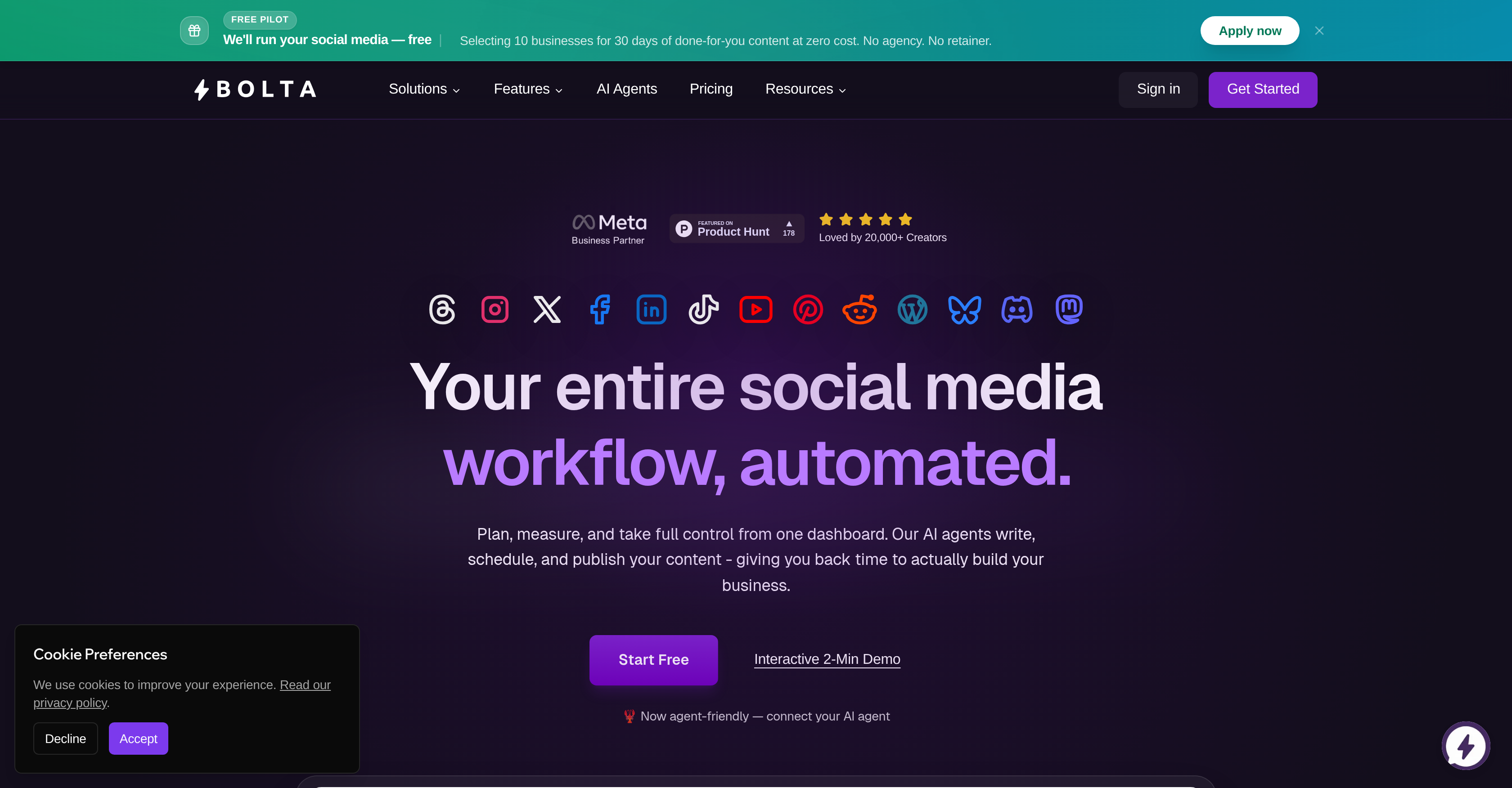 Bolta - Screenshot showing the interface and features of this AI tool