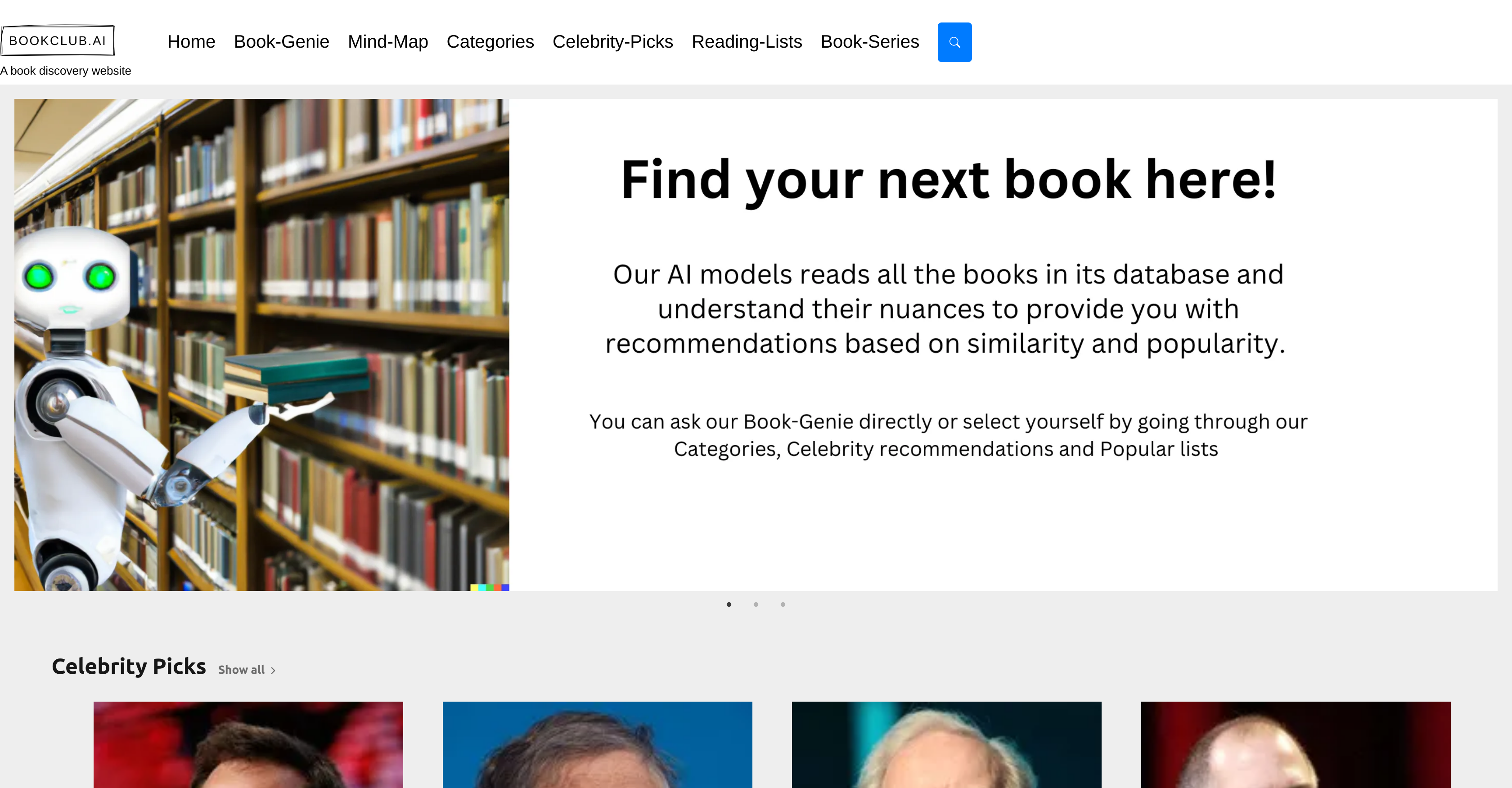 Bookclub.ai - Screenshot showing the interface and features of this AI tool