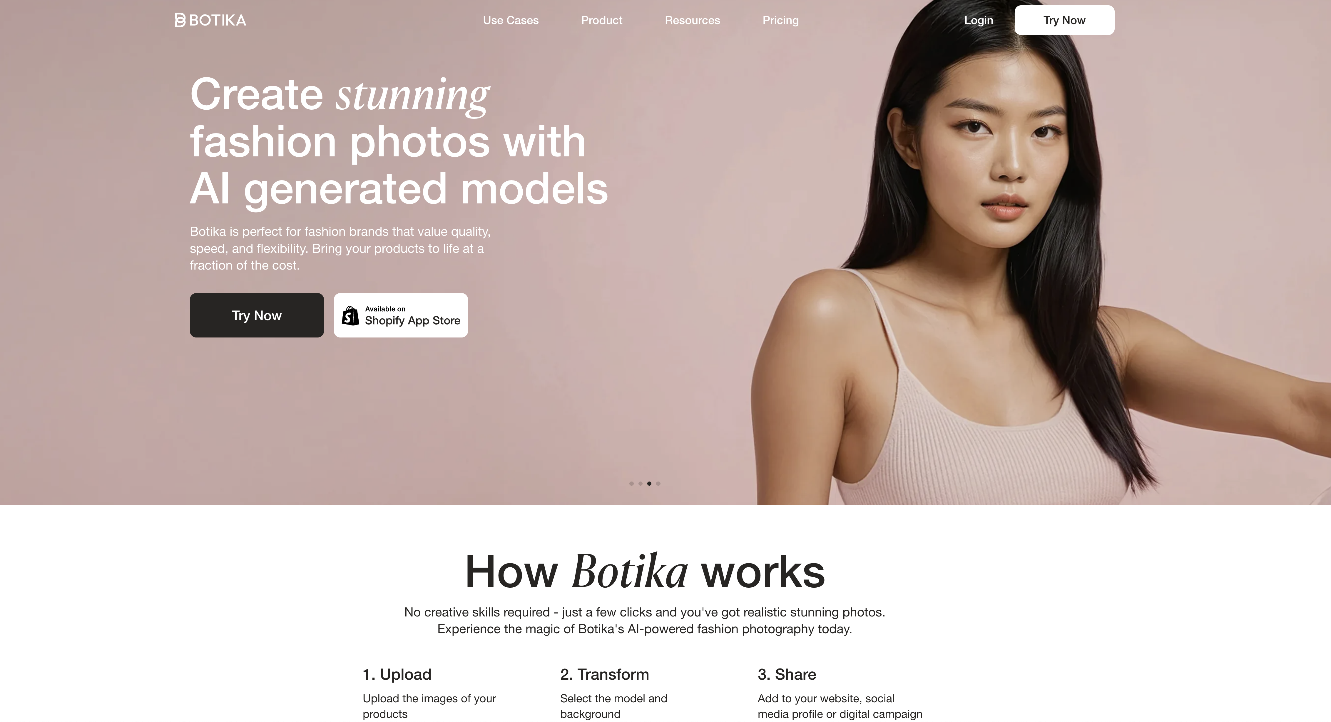 Botika - Screenshot showing the interface and features of this AI tool