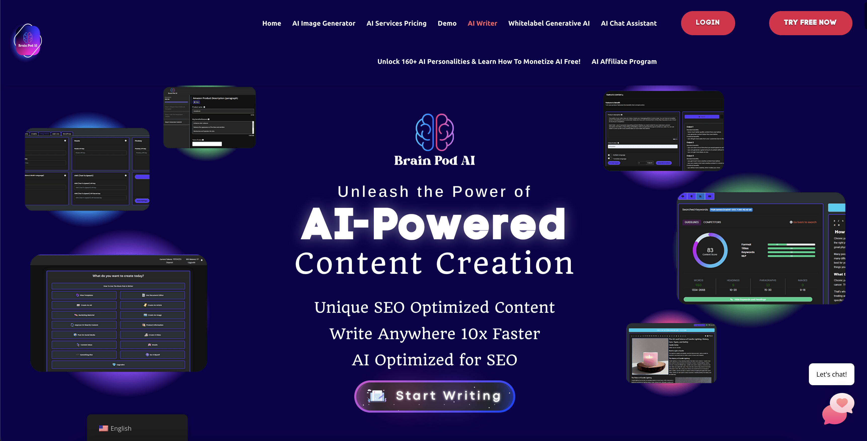 Brain Pod AI - Writer - Screenshot showing the interface and features of this AI tool