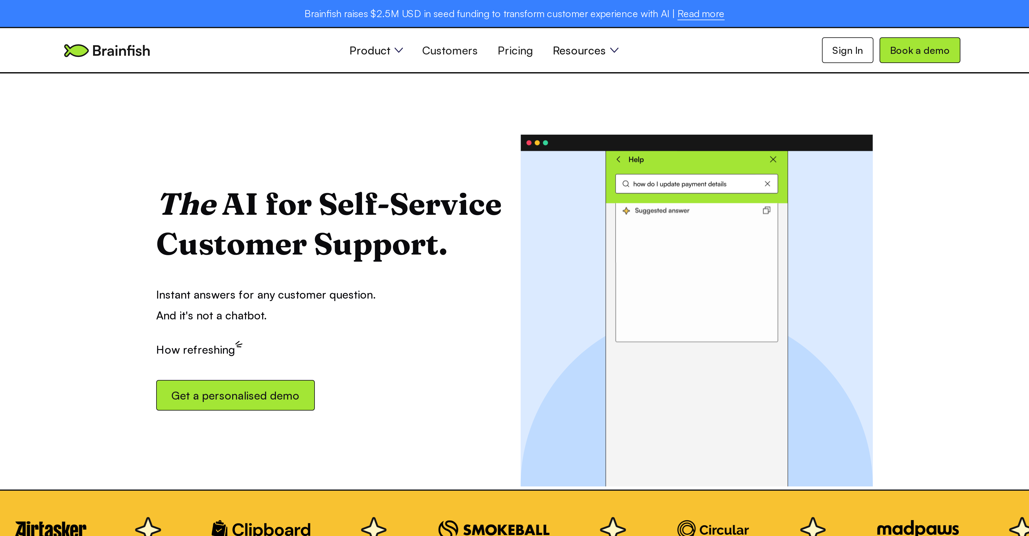 Brainfish - Screenshot showing the interface and features of this AI tool