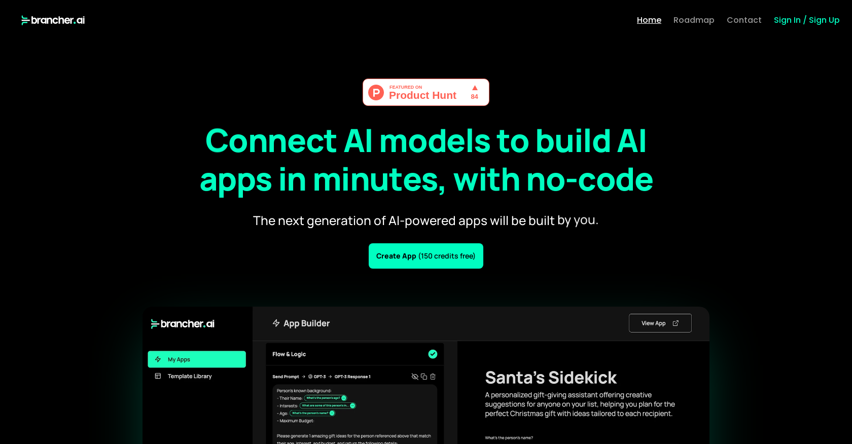 Brancher - Screenshot showing the interface and features of this AI tool