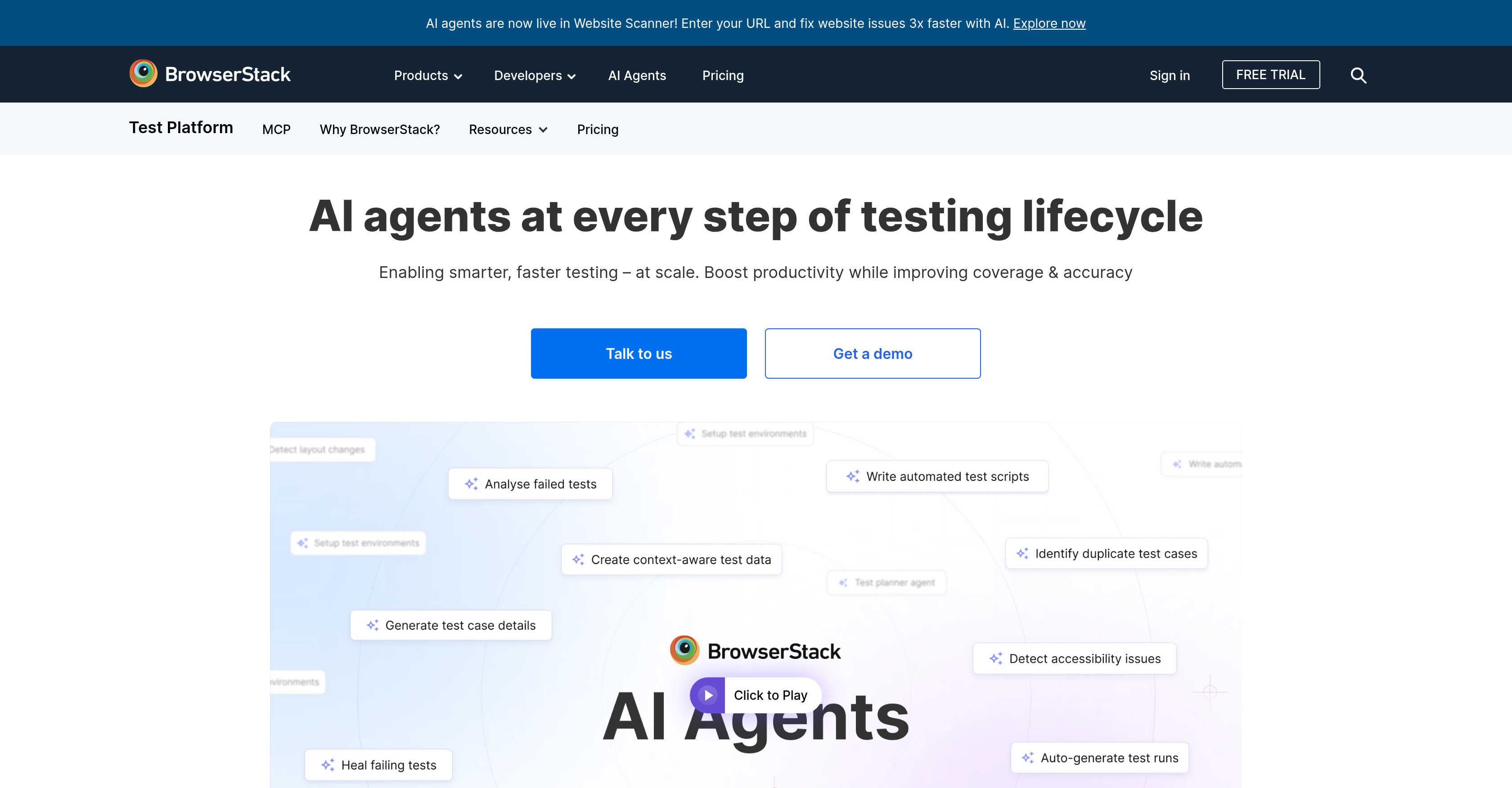 BrowserStack AI - Screenshot showing the interface and features of this AI tool