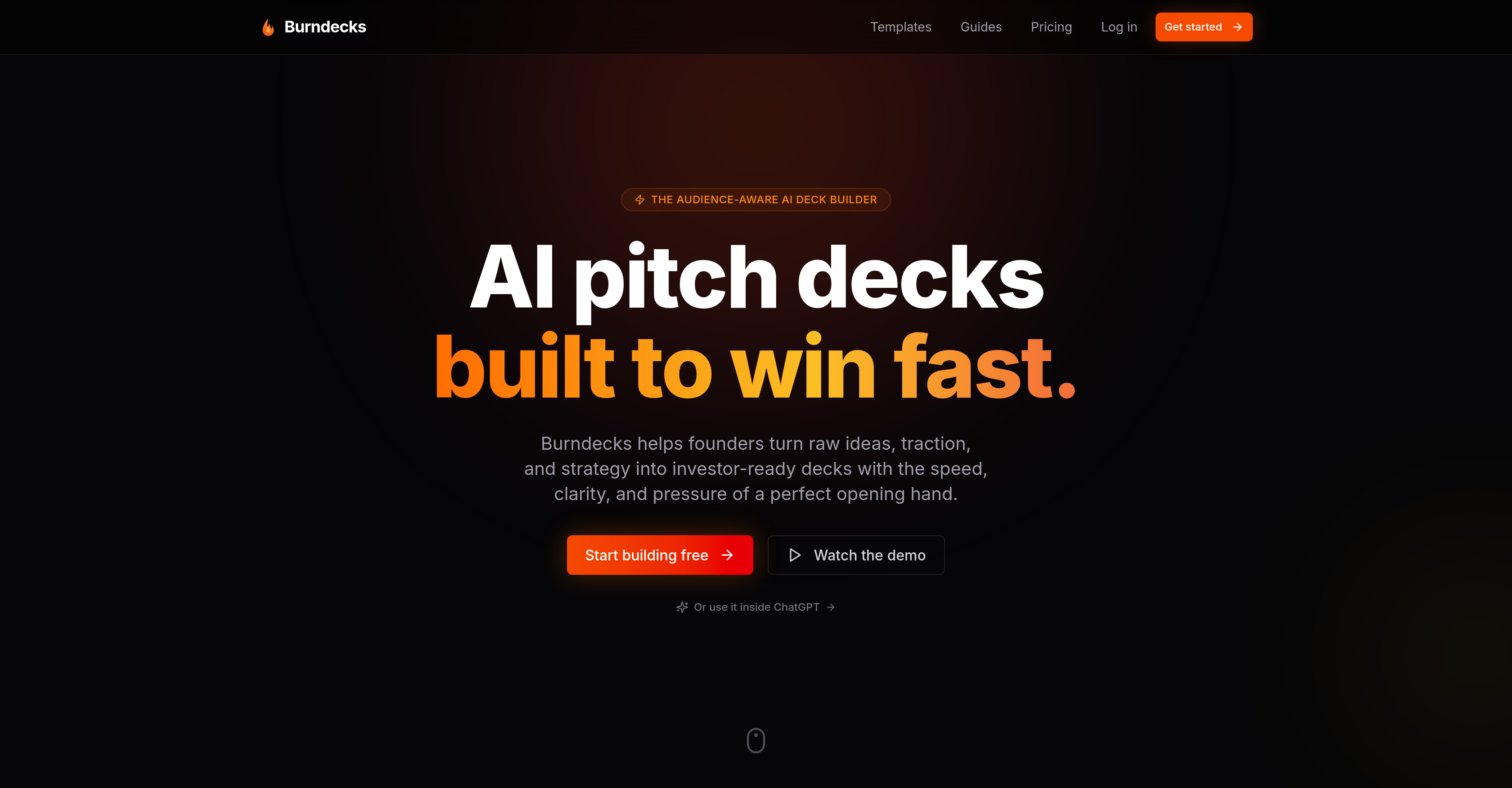 Burndecks - Screenshot showing the interface and features of this AI tool