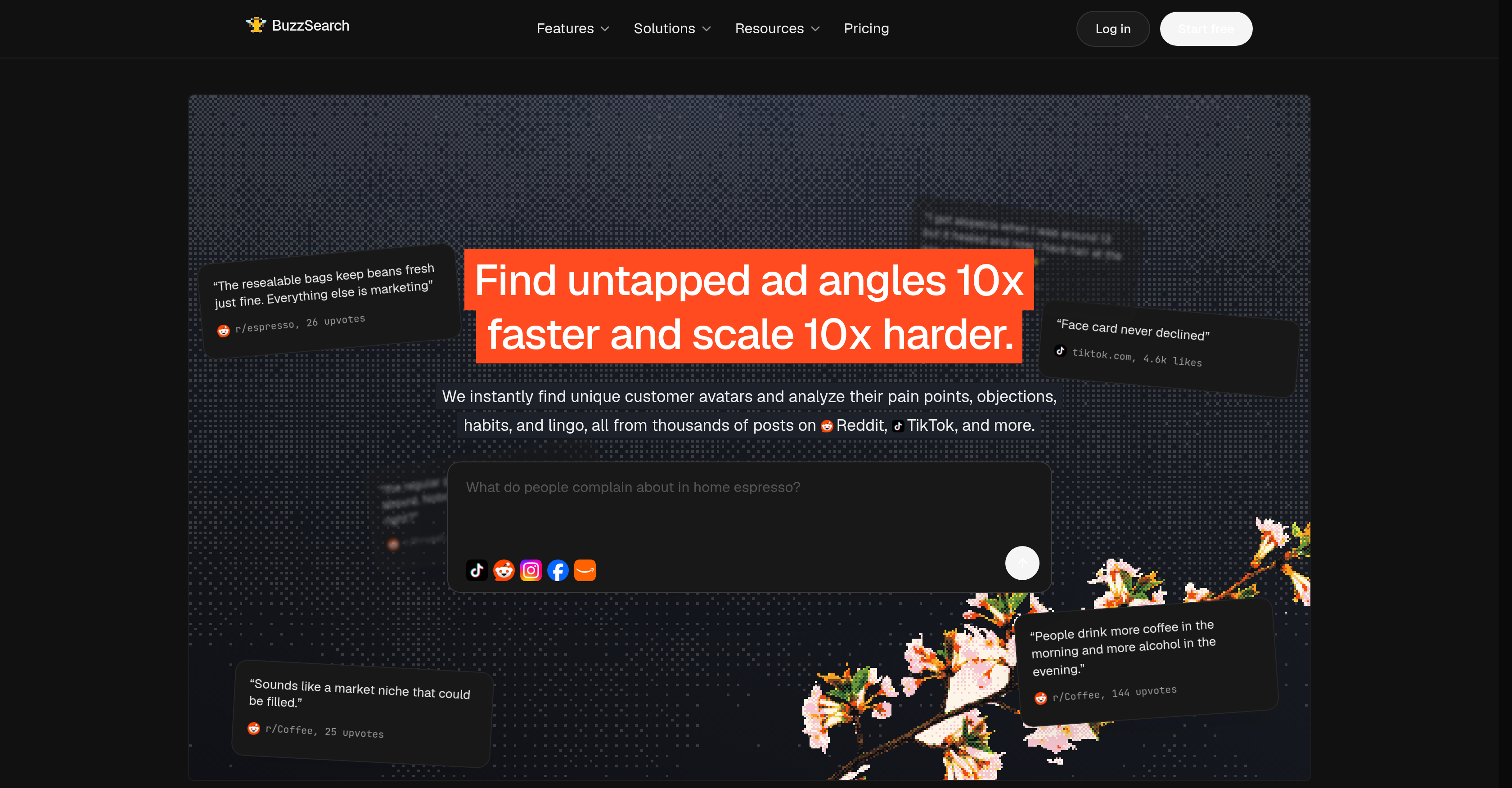 BuzzSearch - Screenshot showing the interface and features of this AI tool