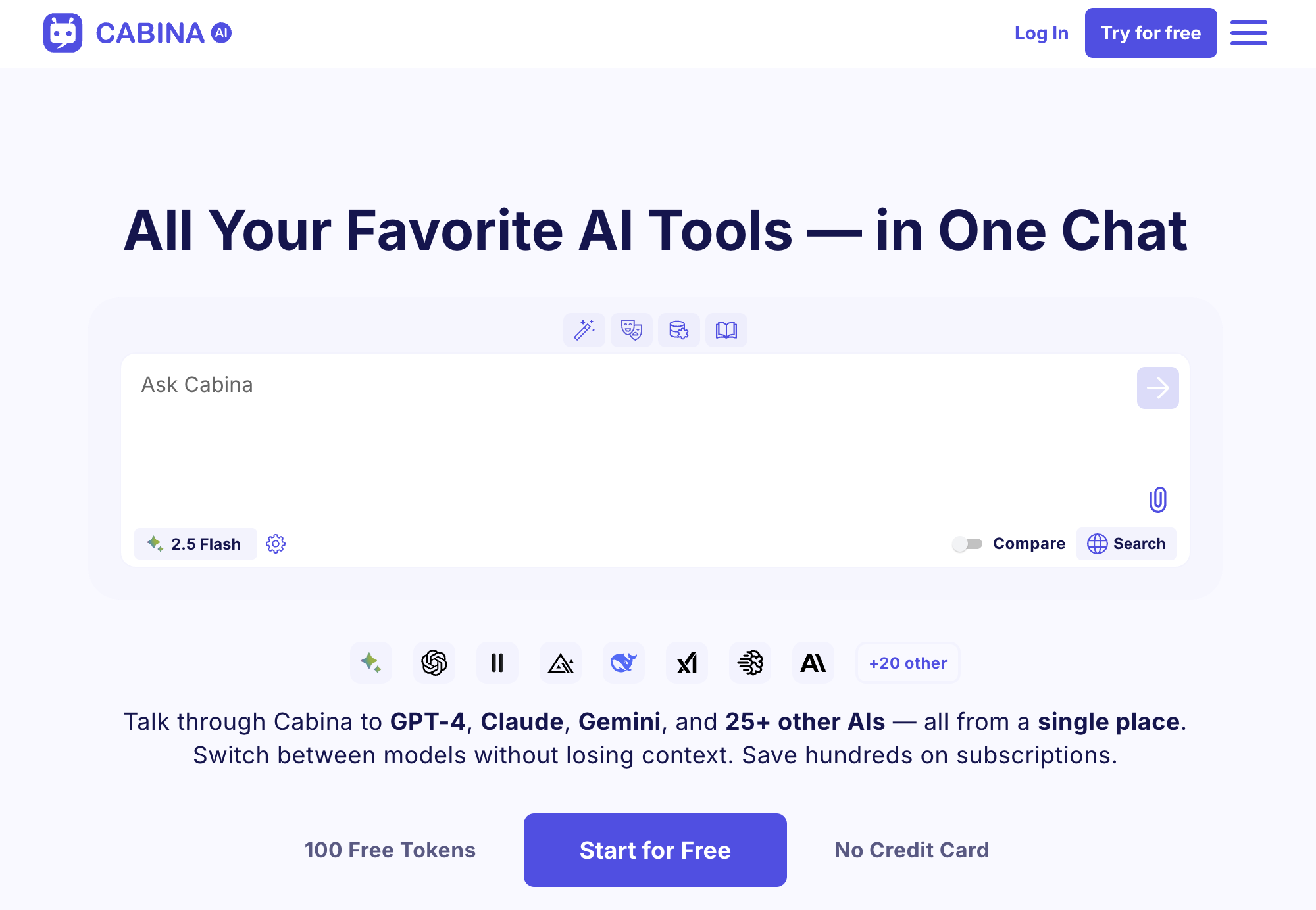 Cabina.AIv1.29 - Screenshot showing the interface and features of this AI tool