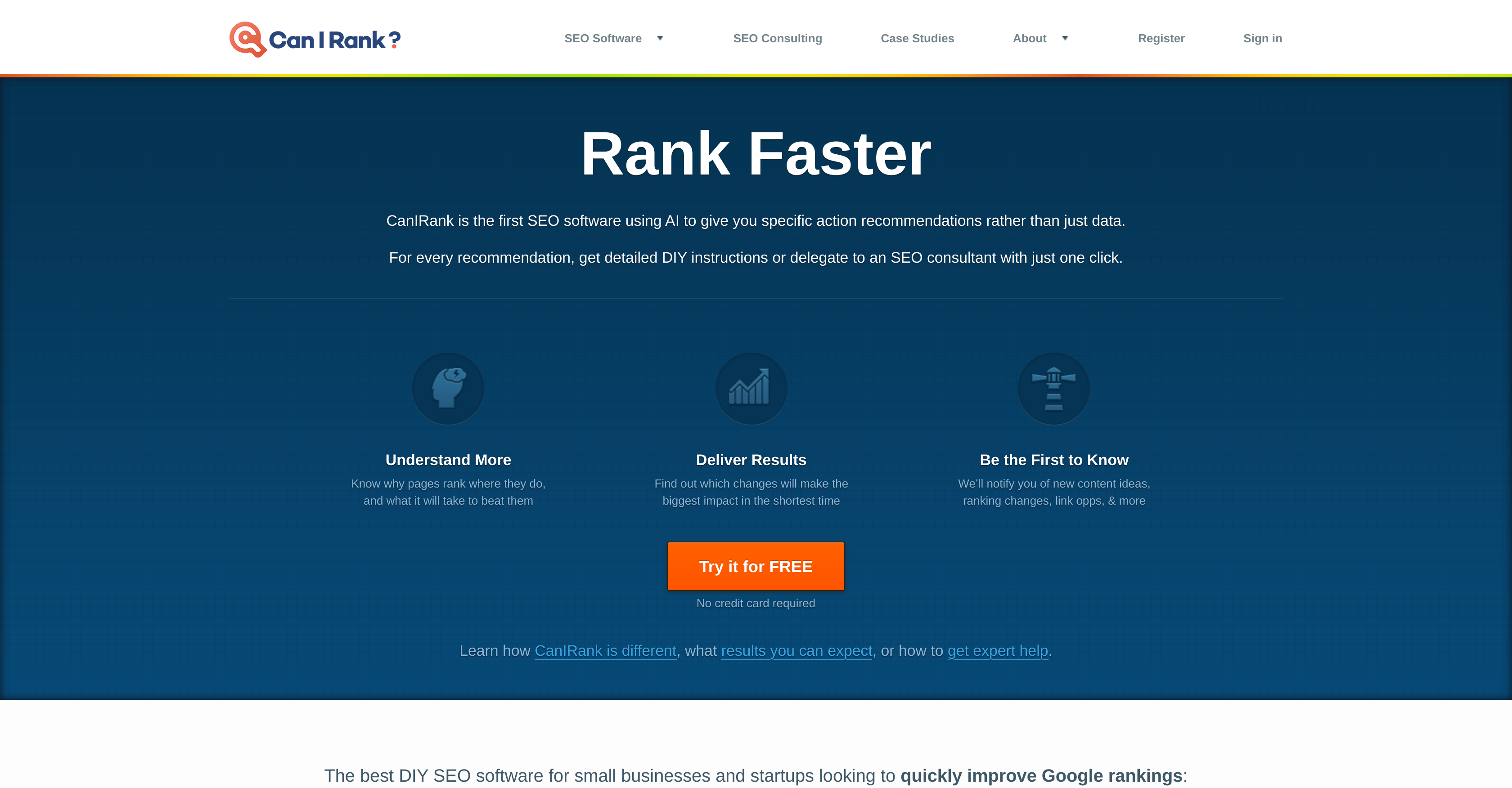 Canirank - Screenshot showing the interface and features of this AI tool