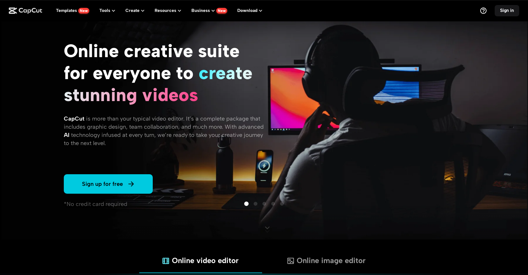 CapCut Online Creative Suite - Screenshot showing the interface and features of this AI tool