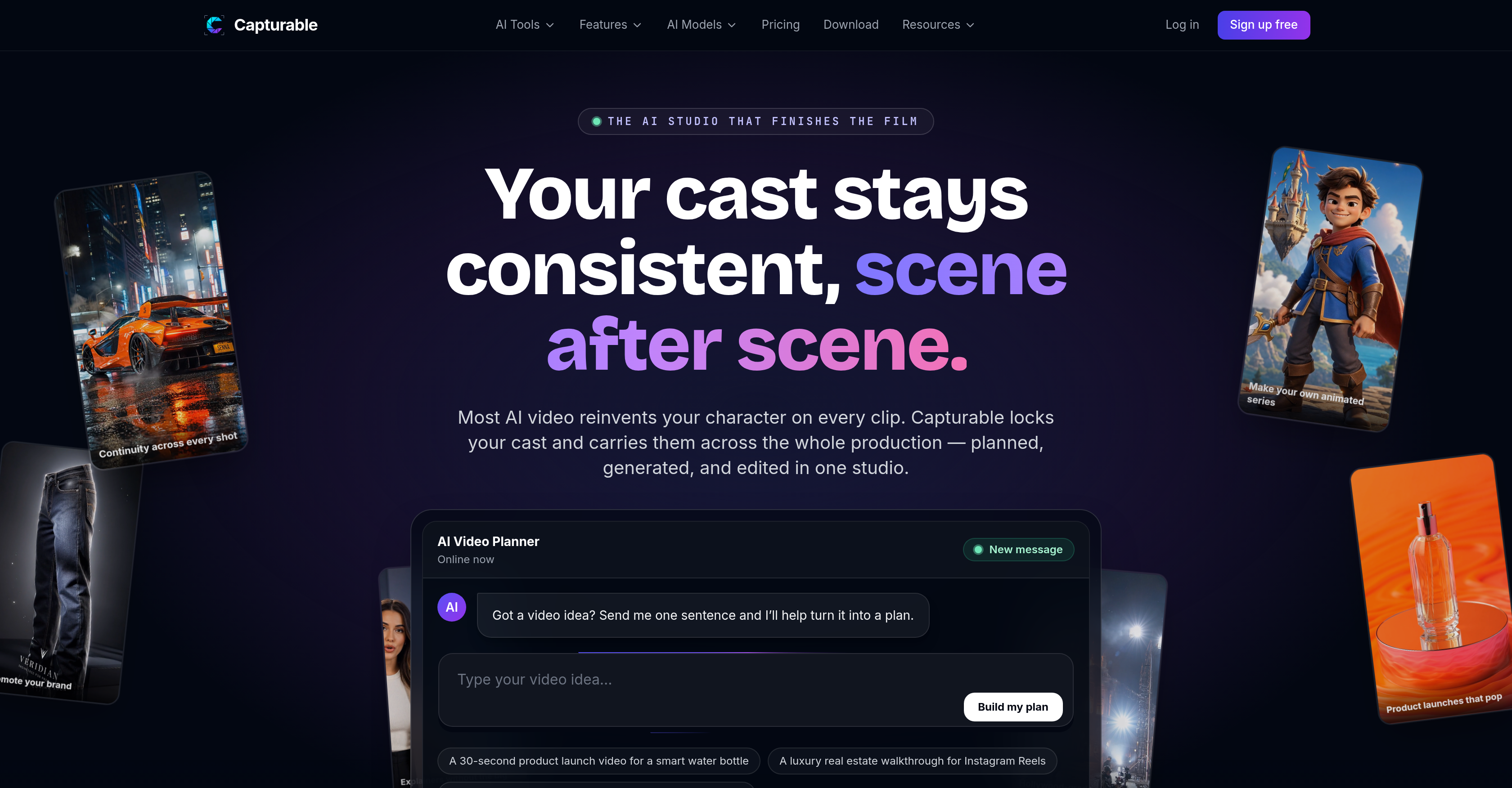 Capturable - Screenshot showing the interface and features of this AI tool