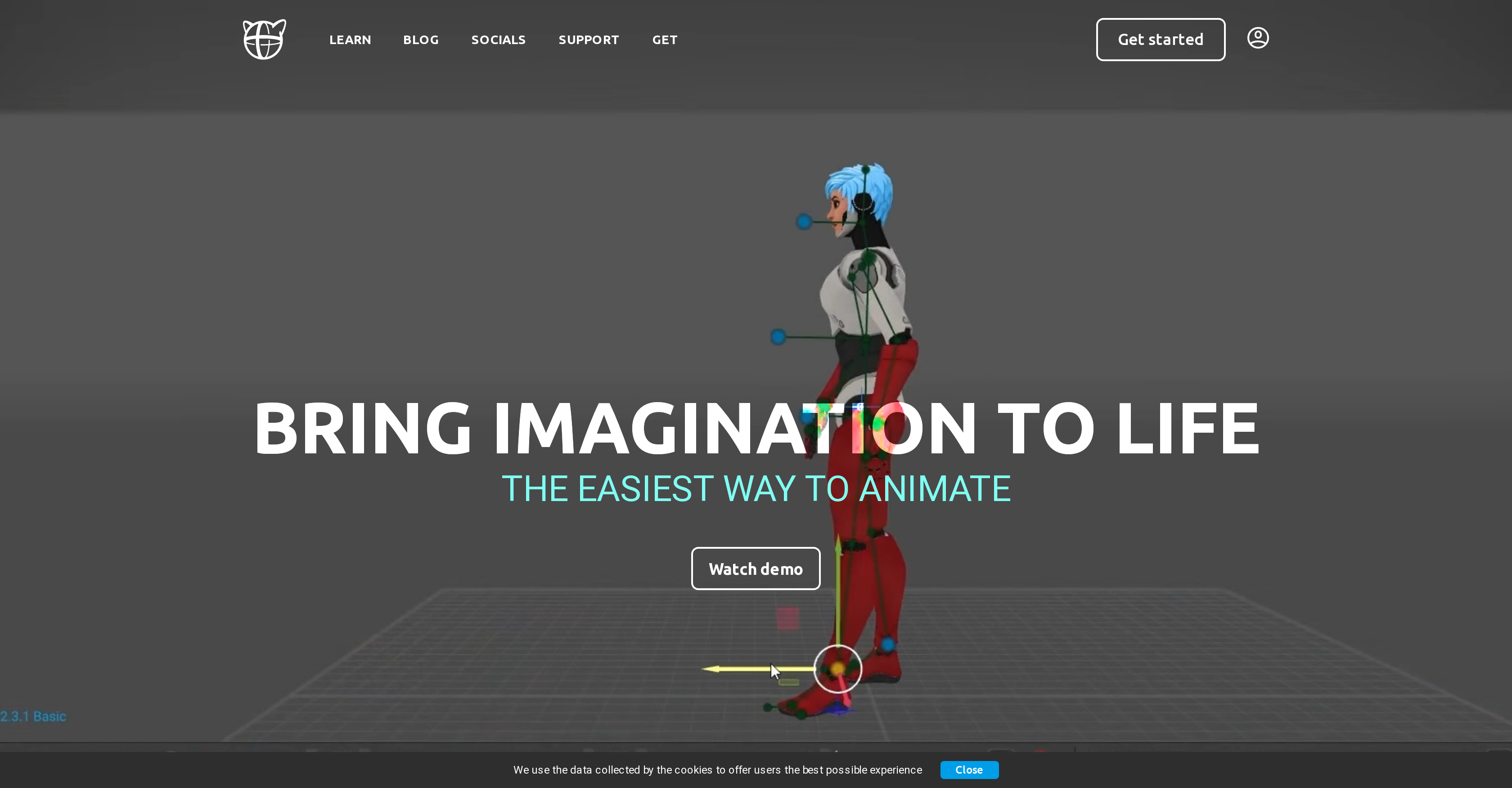 Cascadeur - Screenshot showing the interface and features of this AI tool