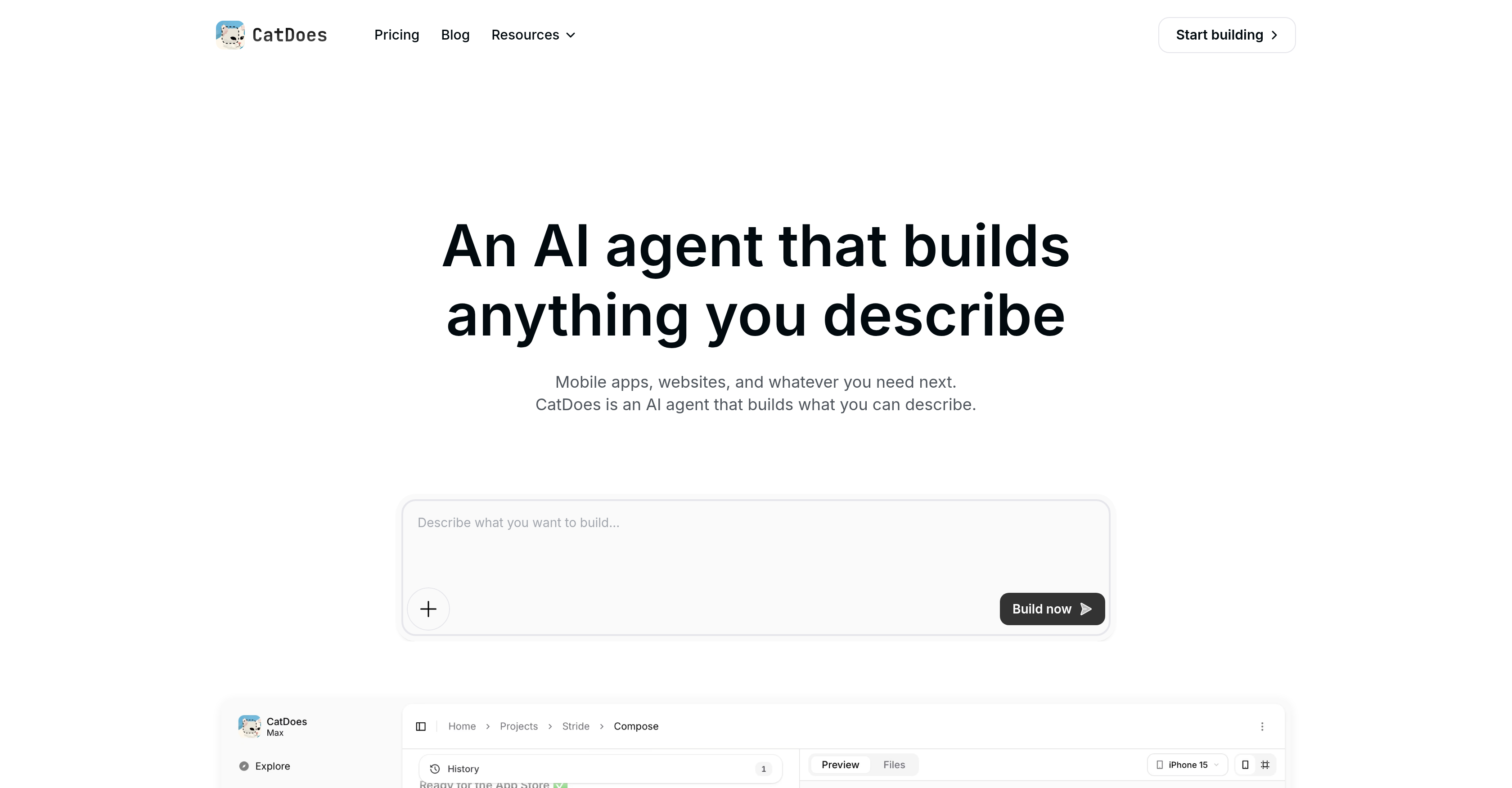 CatDoes - Screenshot showing the interface and features of this AI tool