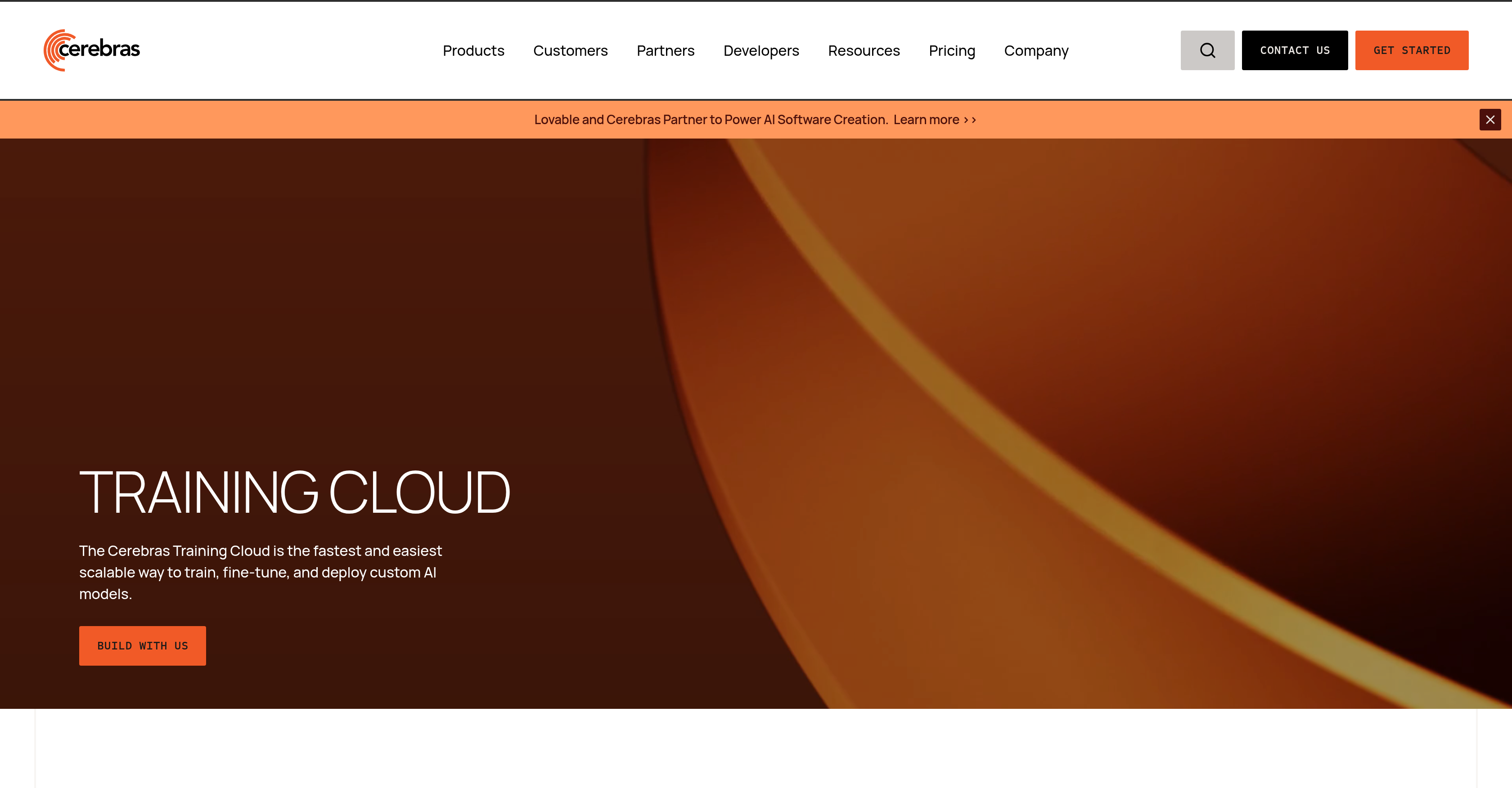 Cerebras Training Cloud - Screenshot showing the interface and features of this AI tool