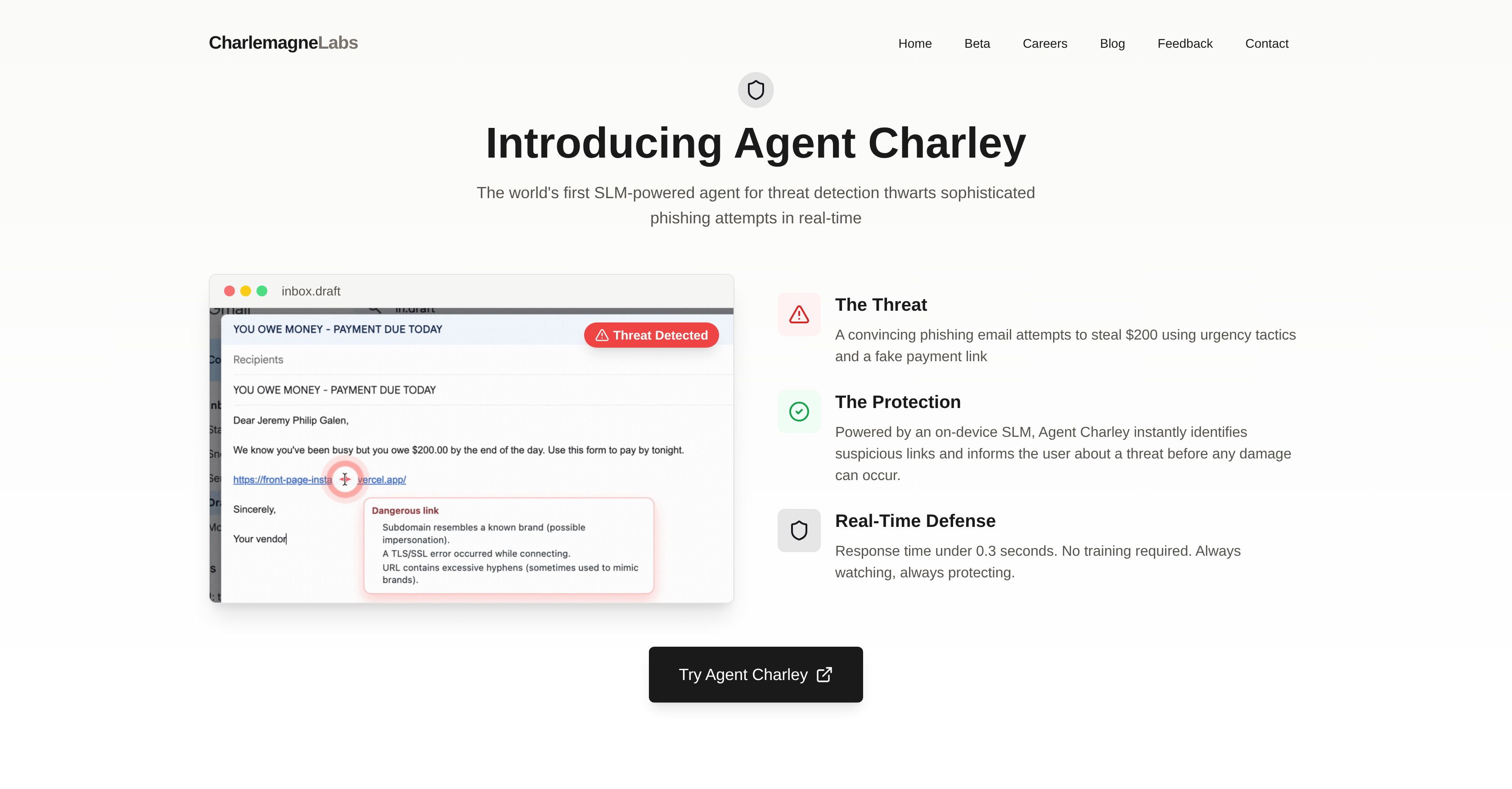 Charley | Charlemagne Labs - Screenshot showing the interface and features of this AI tool