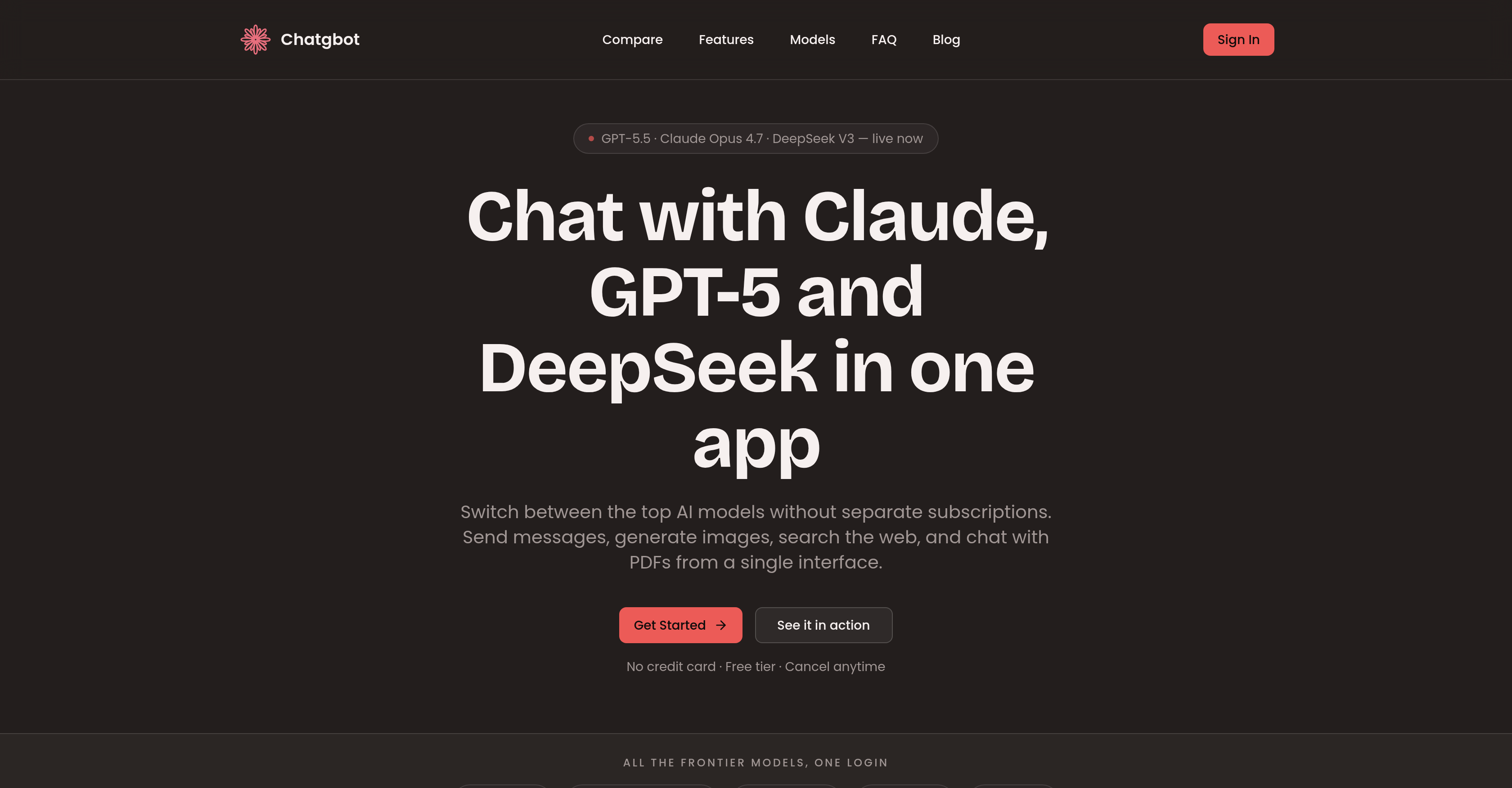 Chatgbot - Screenshot showing the interface and features of this AI tool