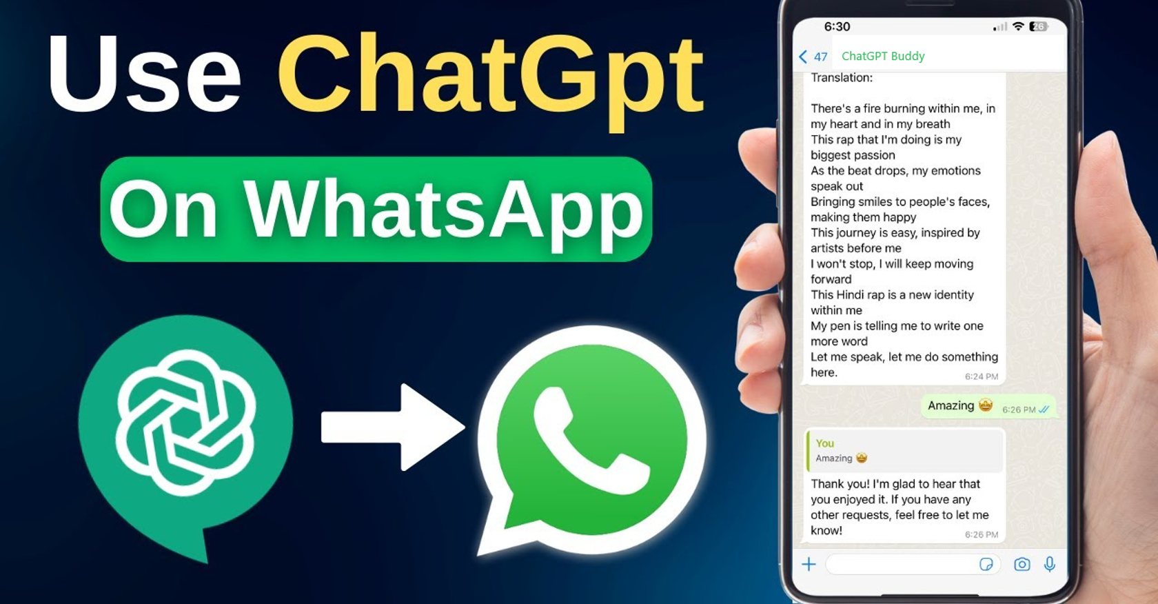ChatGPT WhatsApp - Screenshot showing the interface and features of this AI tool