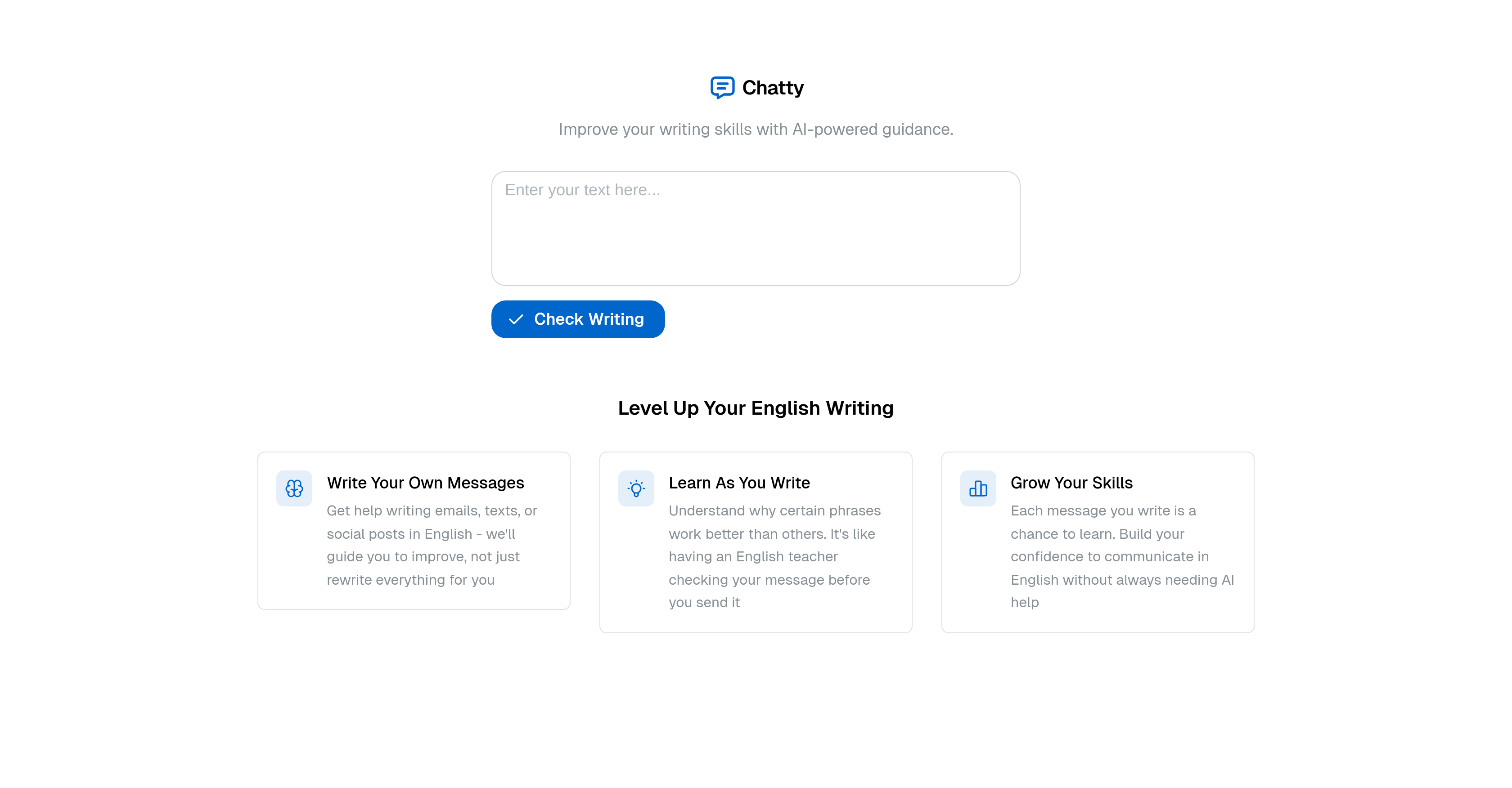 Chatty - Screenshot showing the interface and features of this AI tool