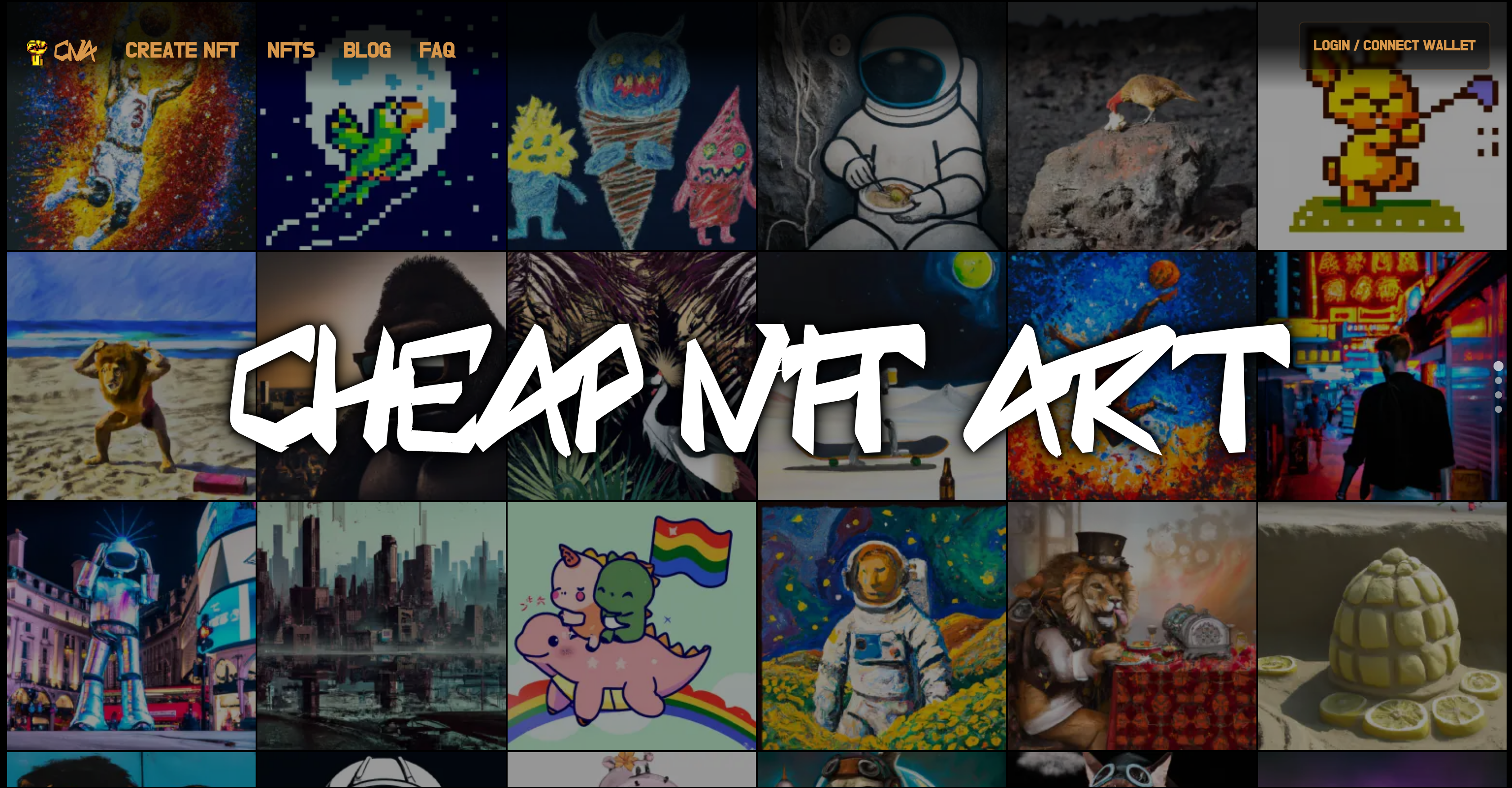 Cheap NFT Art - Screenshot showing the interface and features of this AI tool
