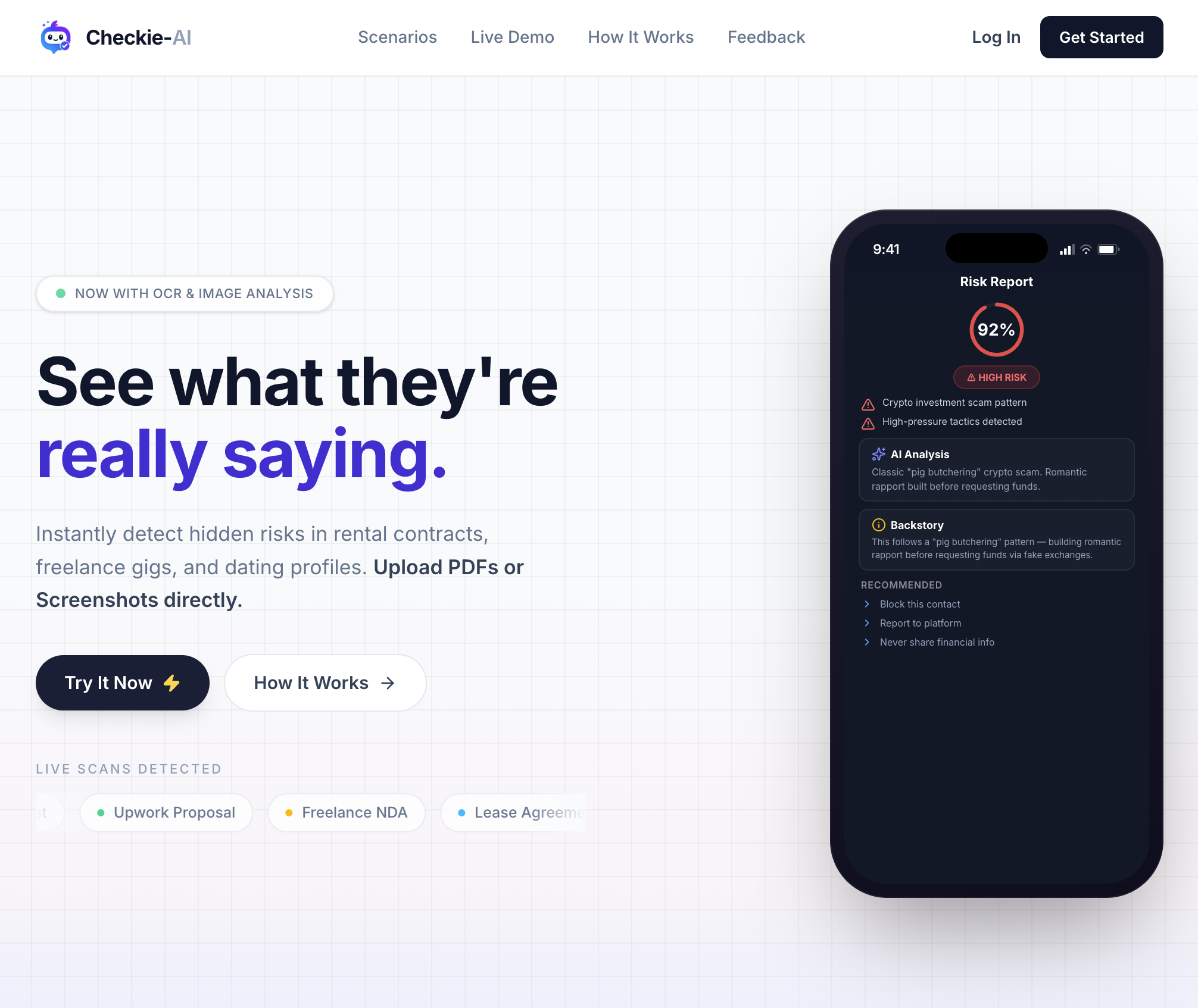 Checkie-AI - Screenshot showing the interface and features of this AI tool