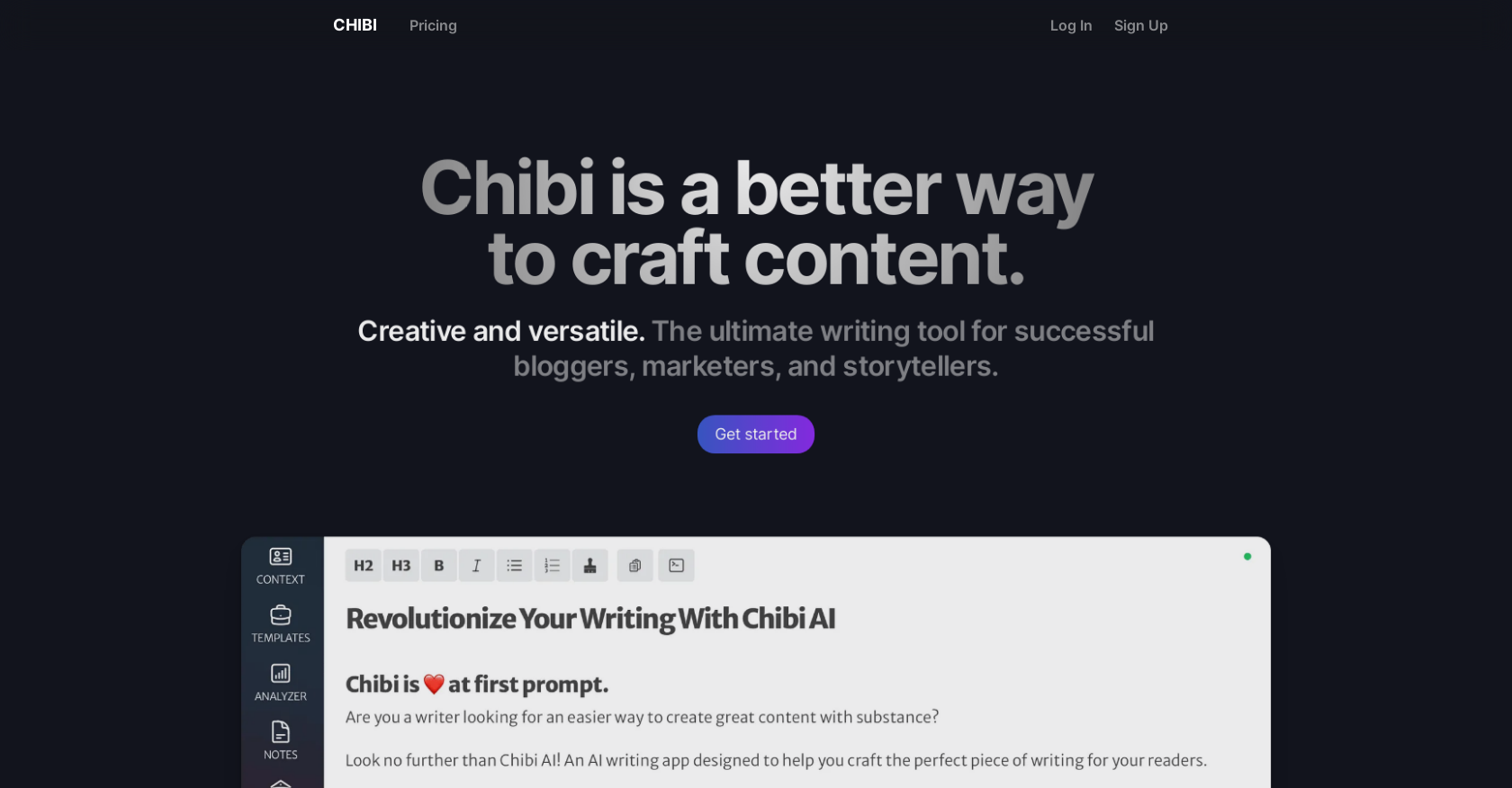 ChibiAI - Screenshot showing the interface and features of this AI tool
