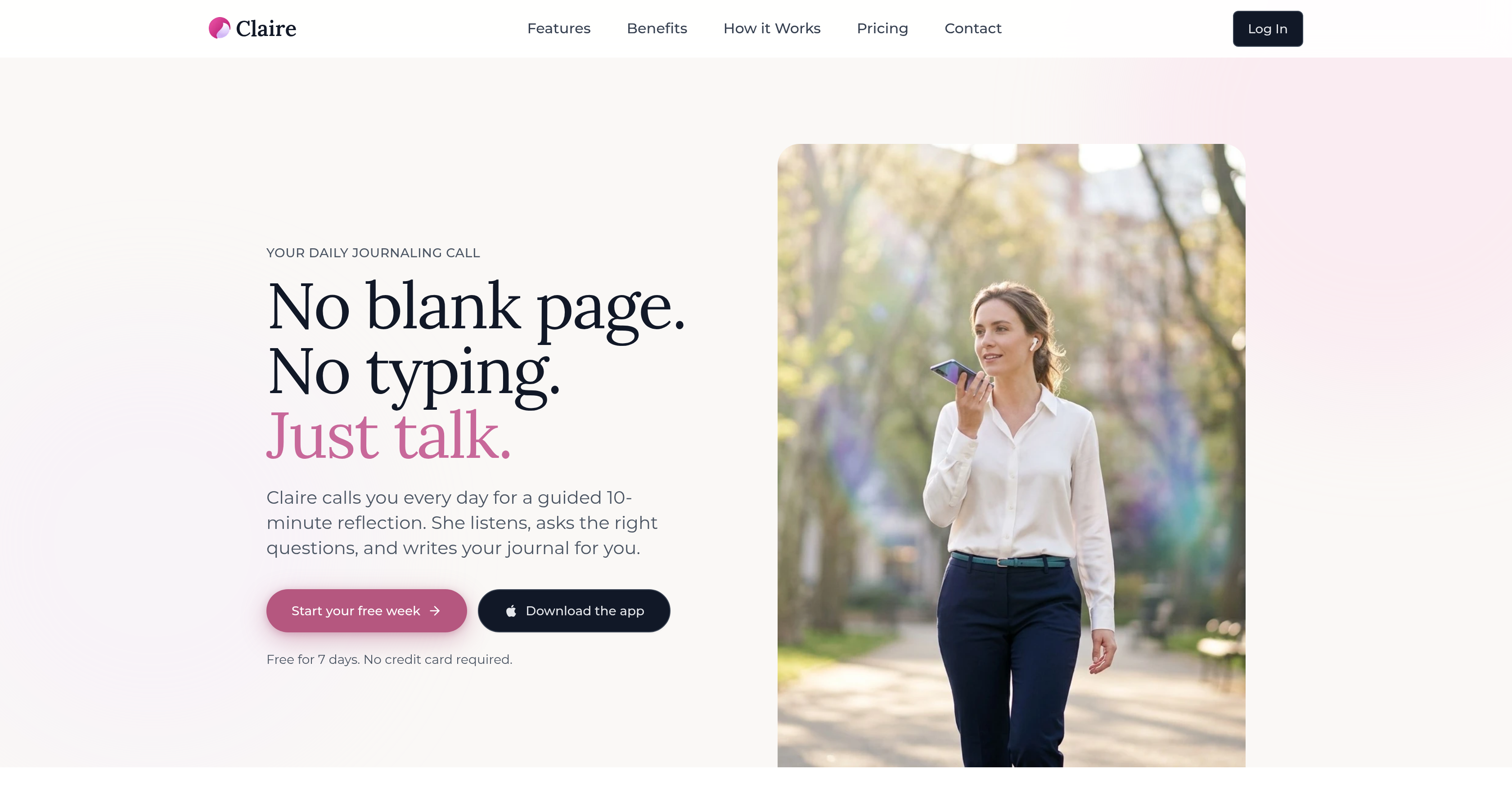 Claire - Screenshot showing the interface and features of this AI tool