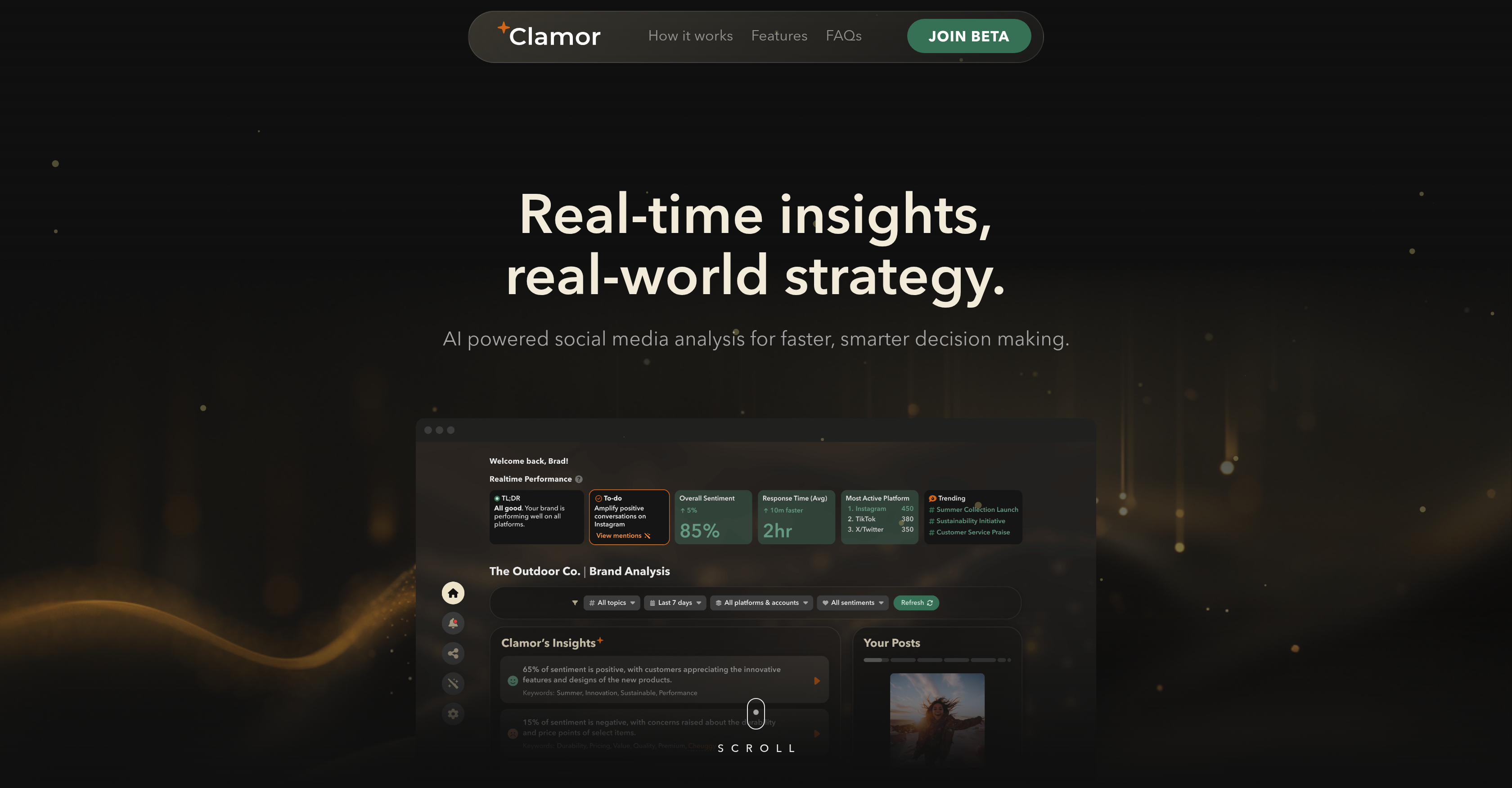 Clamor - Screenshot showing the interface and features of this AI tool