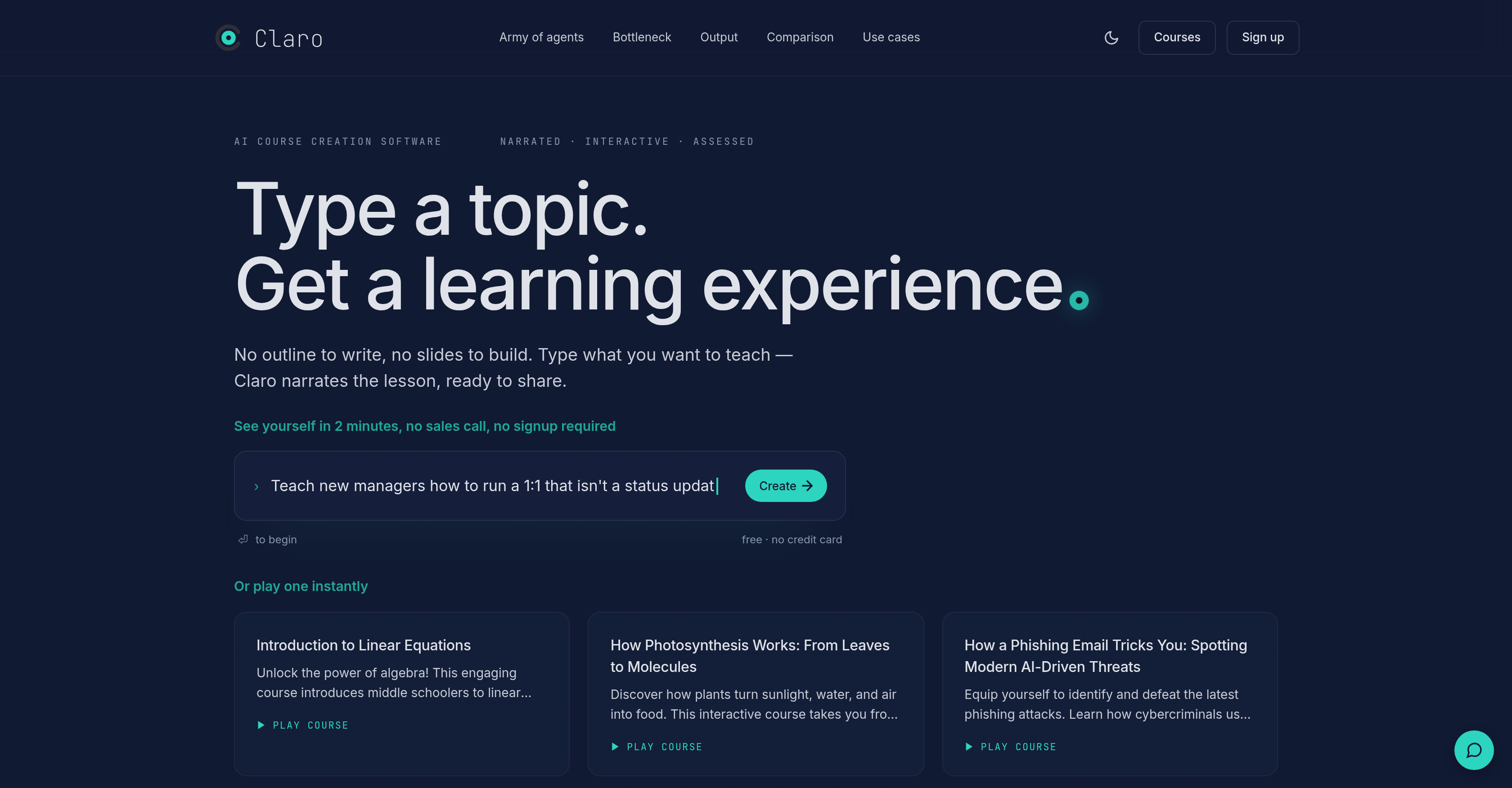 Claro - Screenshot showing the interface and features of this AI tool
