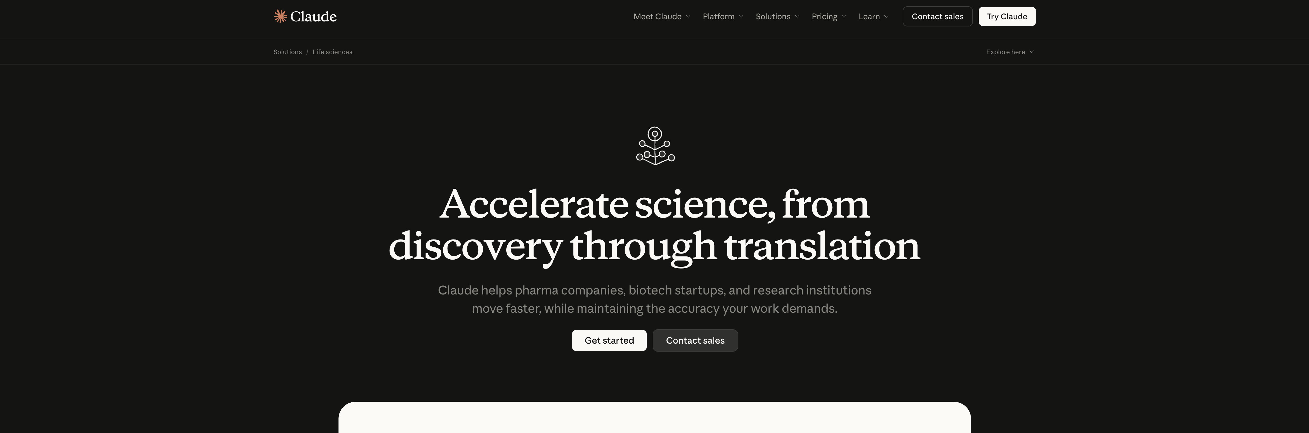 Claude for Life Sciences - Screenshot showing the interface and features of this AI tool