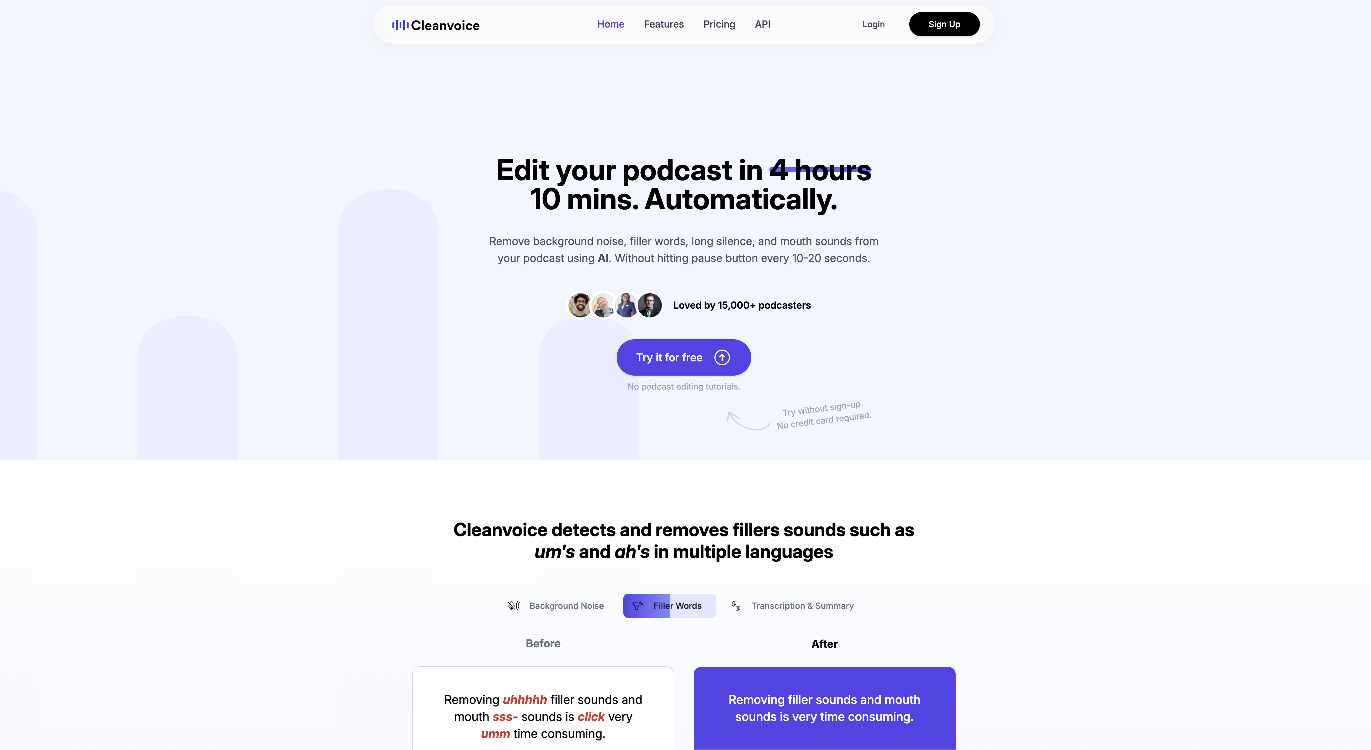Cleanvoice AI - Screenshot showing the interface and features of this AI tool