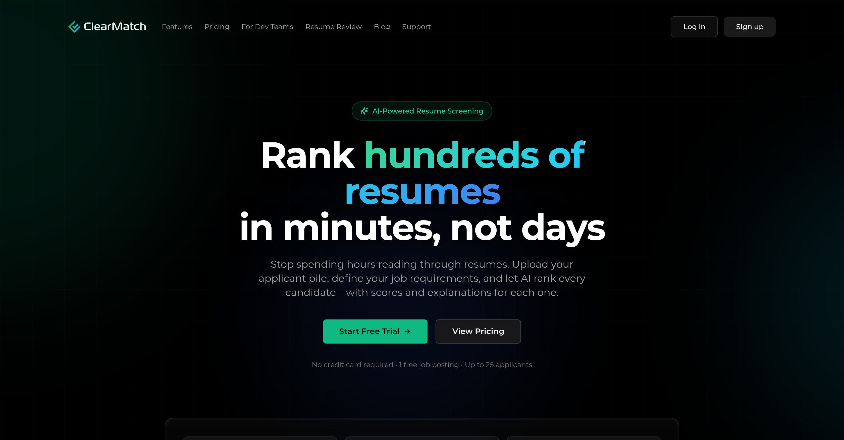 ClearMatch - Screenshot showing the interface and features of this AI tool
