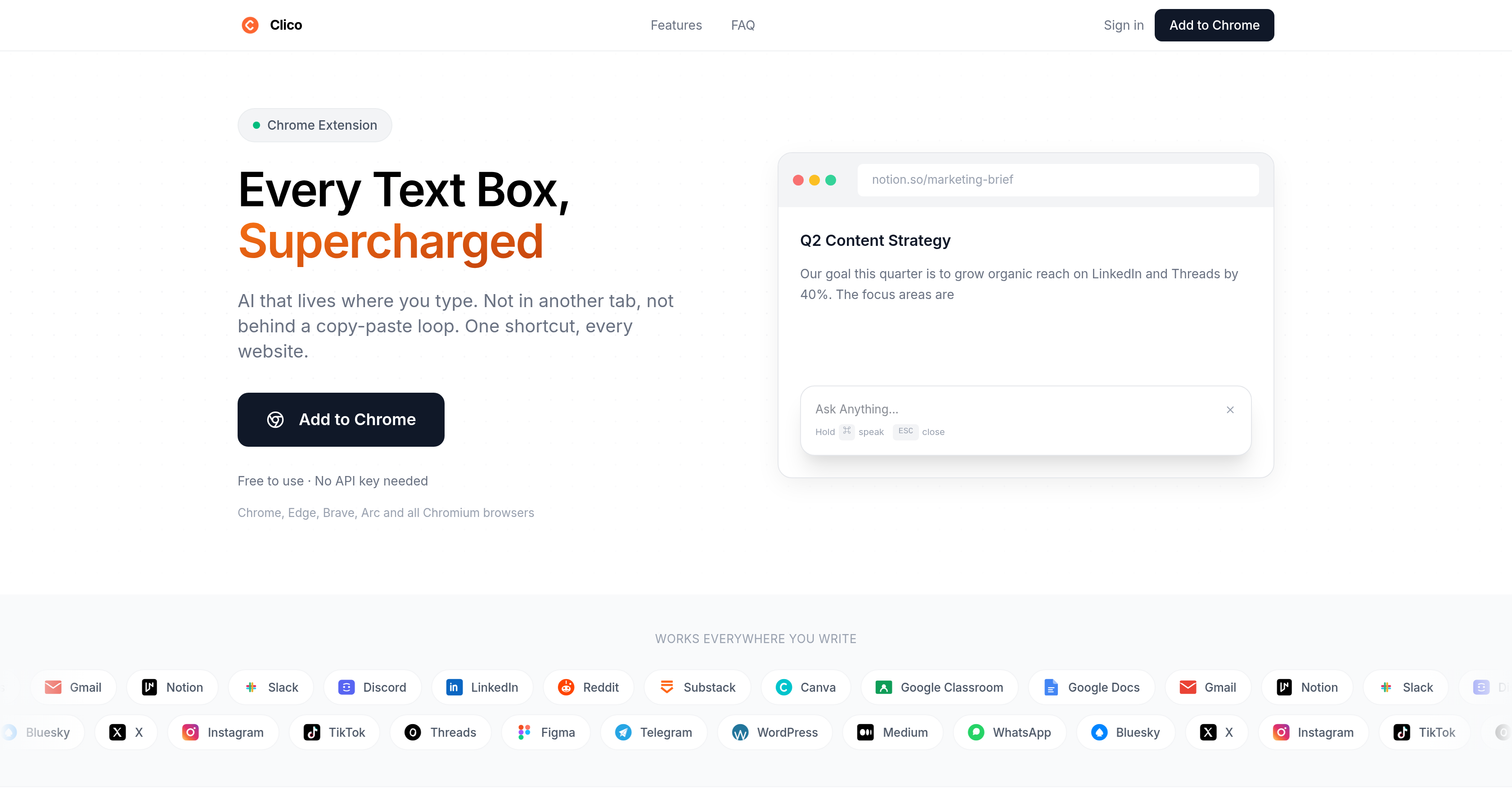 Clico - Screenshot showing the interface and features of this AI tool
