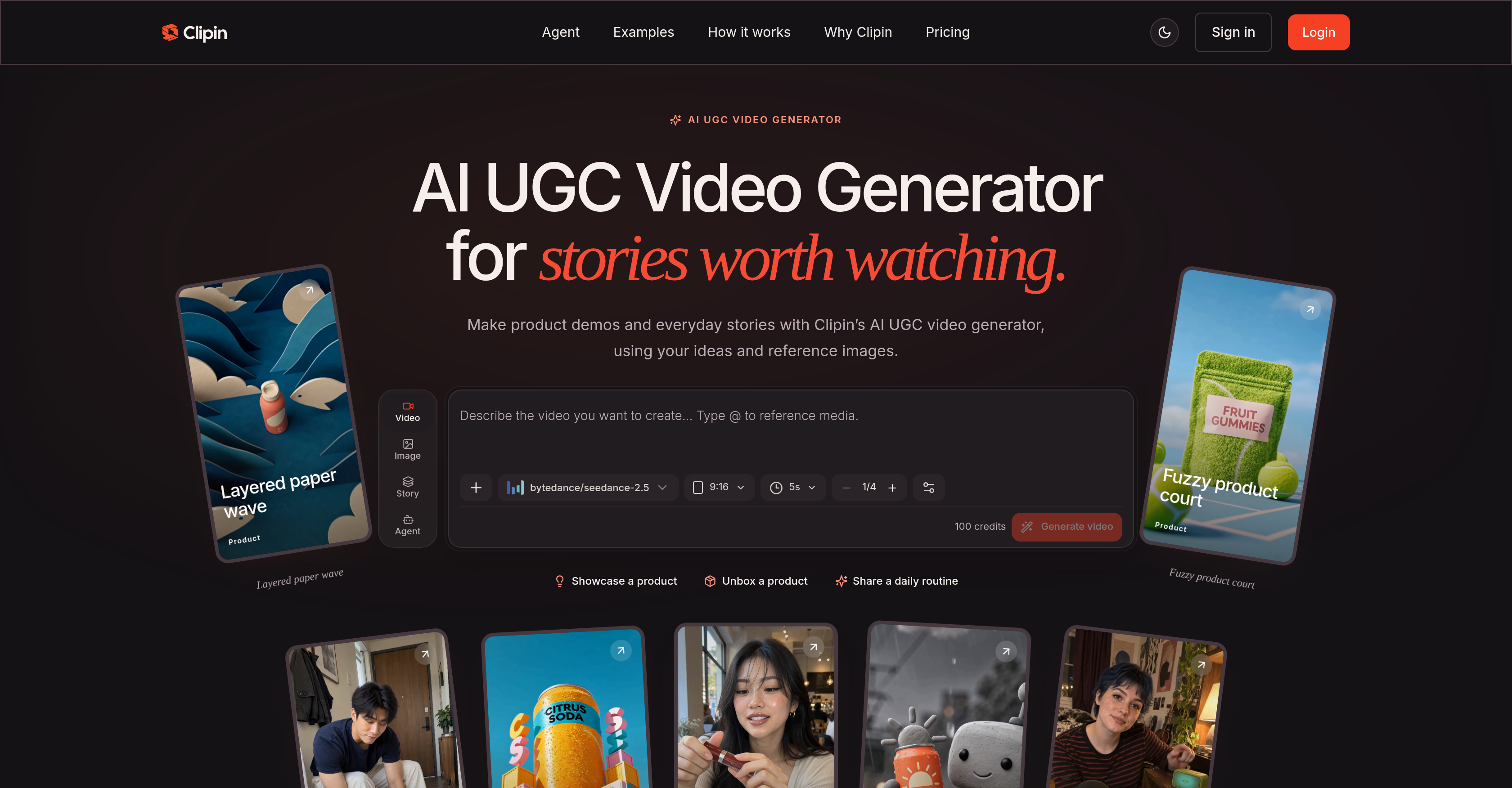 Clipin - Screenshot showing the interface and features of this AI tool