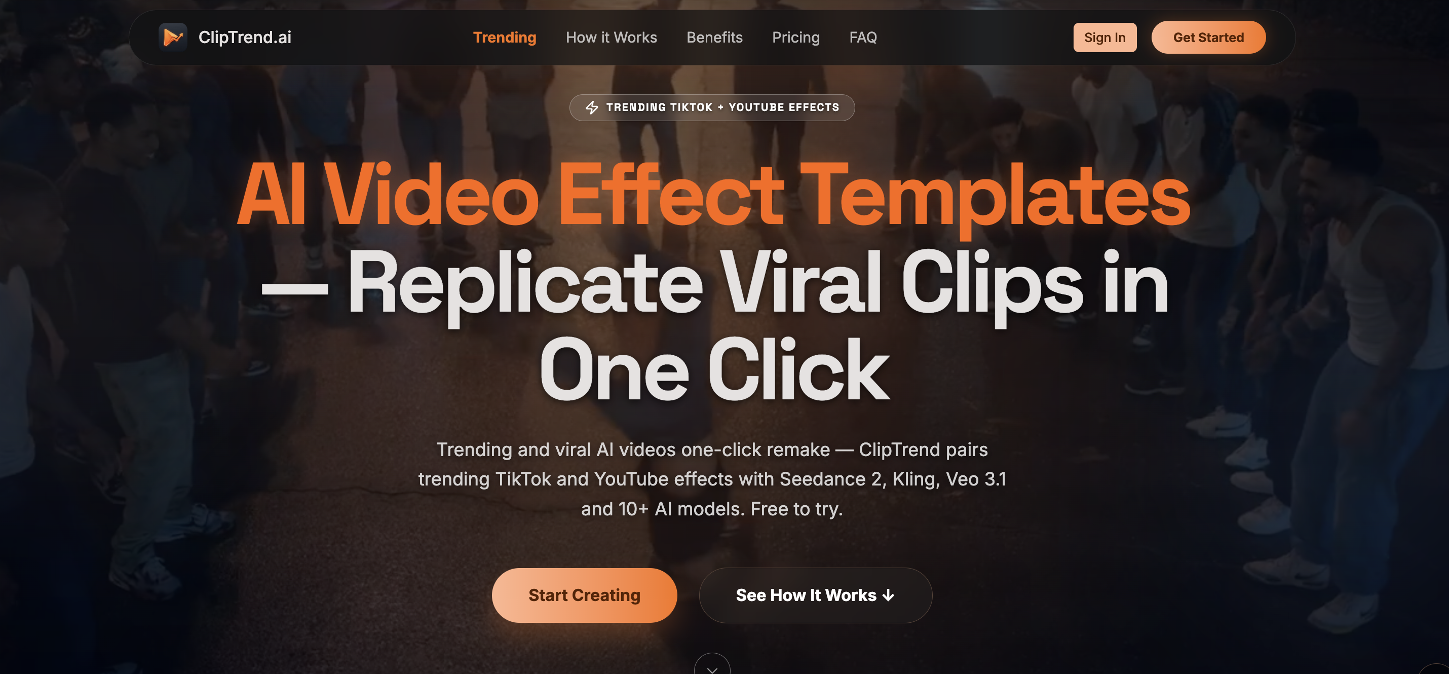 ClipTrend - Screenshot showing the interface and features of this AI tool