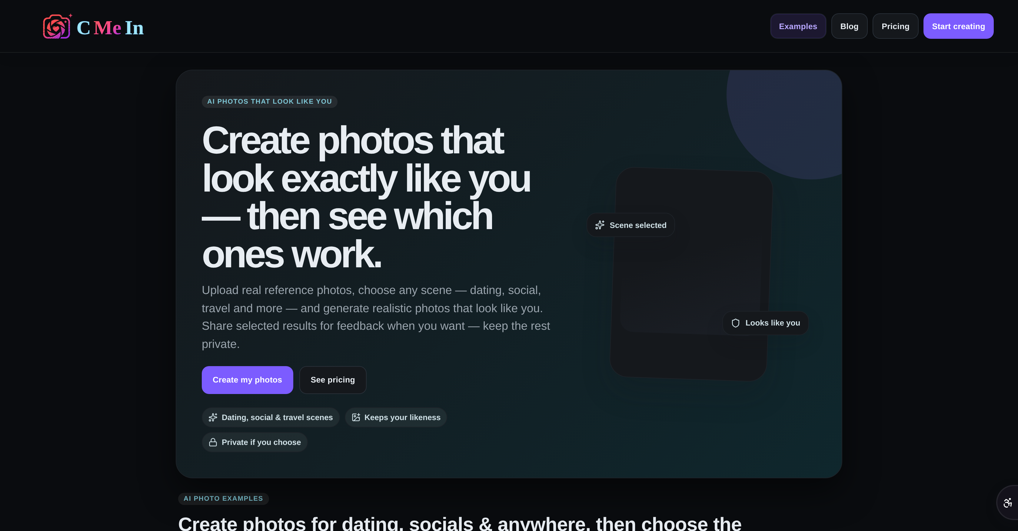 CMeIn AI - Screenshot showing the interface and features of this AI tool