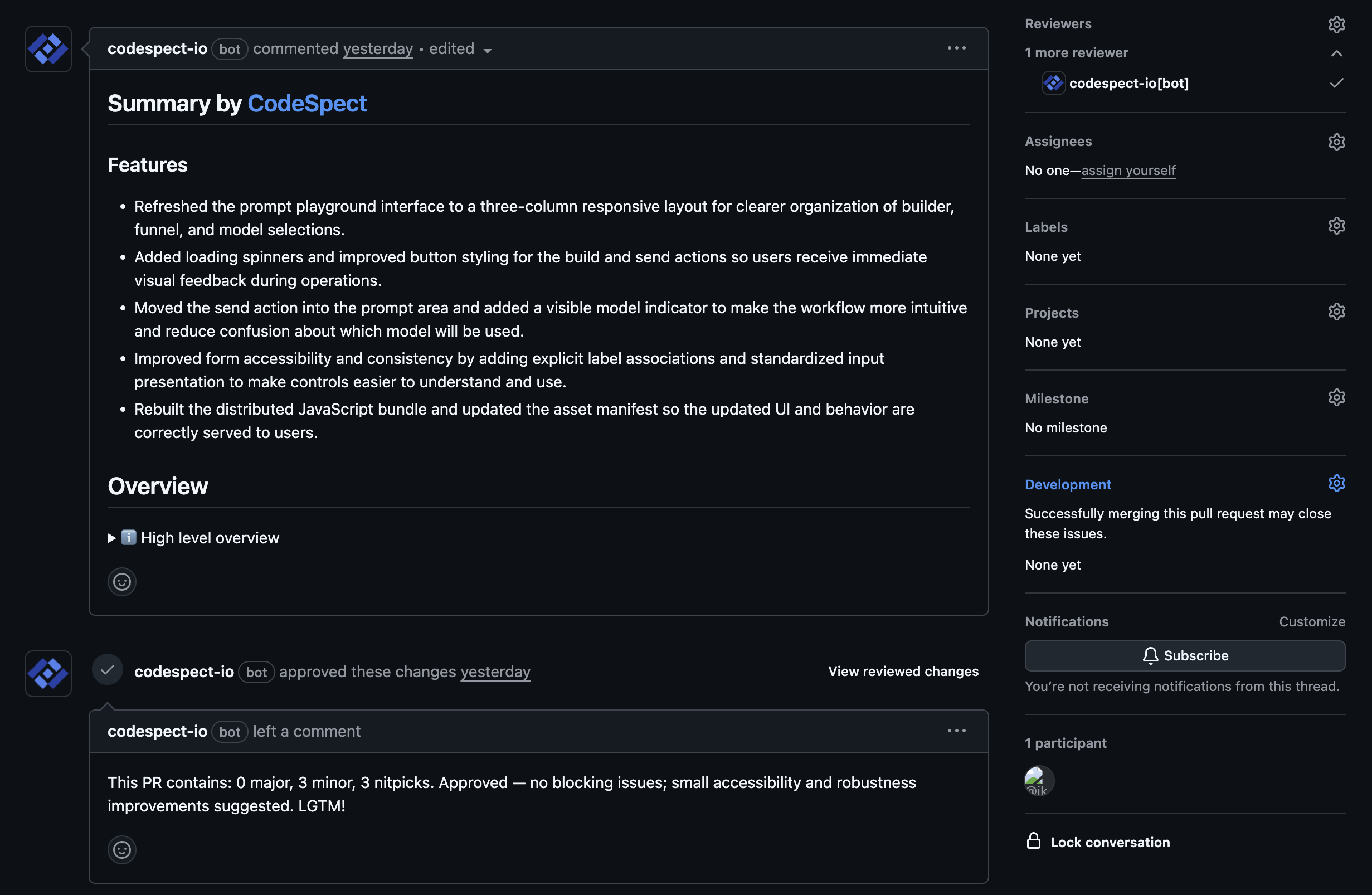 Codespect - Screenshot showing the interface and features of this AI tool