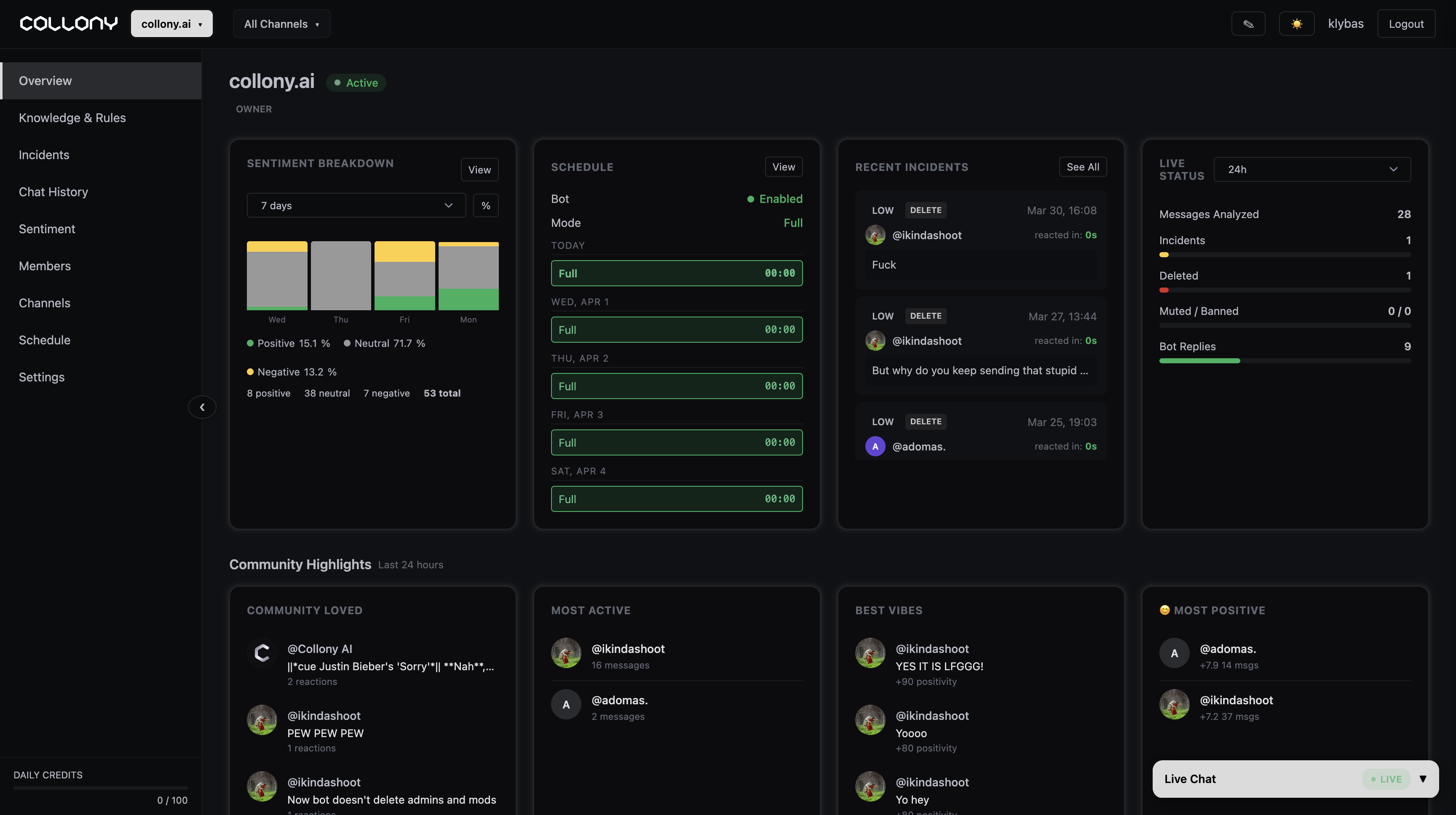 collony.ai - Screenshot showing the interface and features of this AI tool