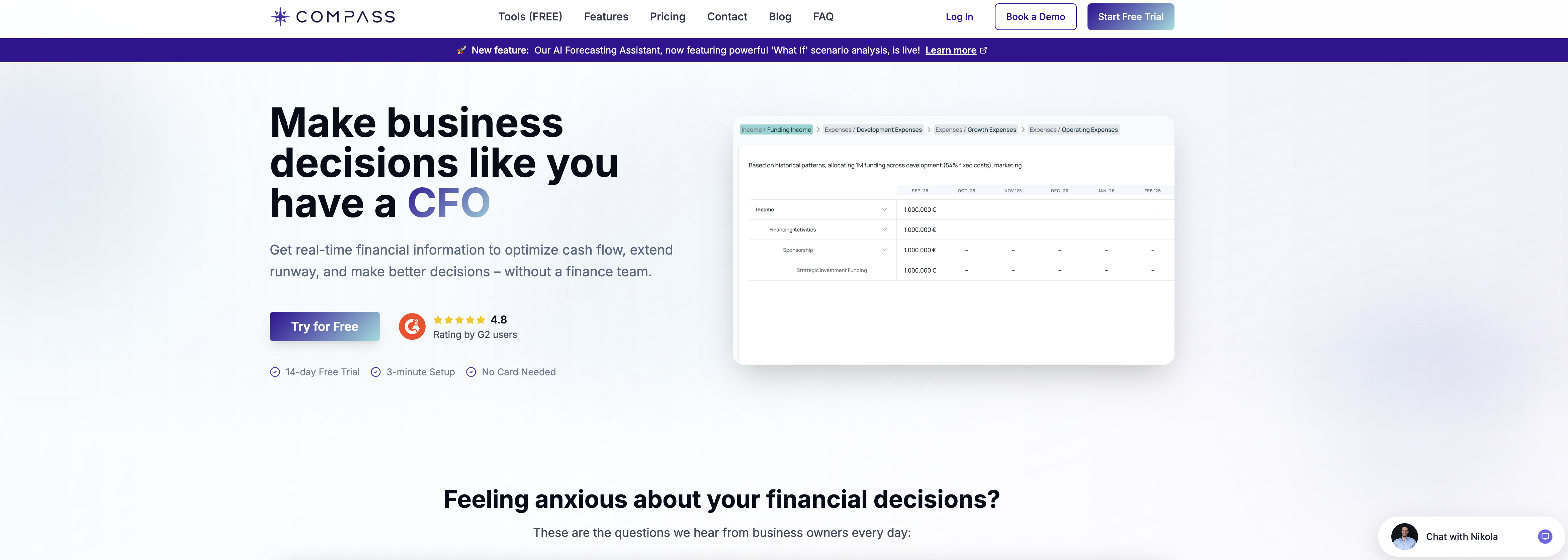 Compass AI - Screenshot showing the interface and features of this AI tool