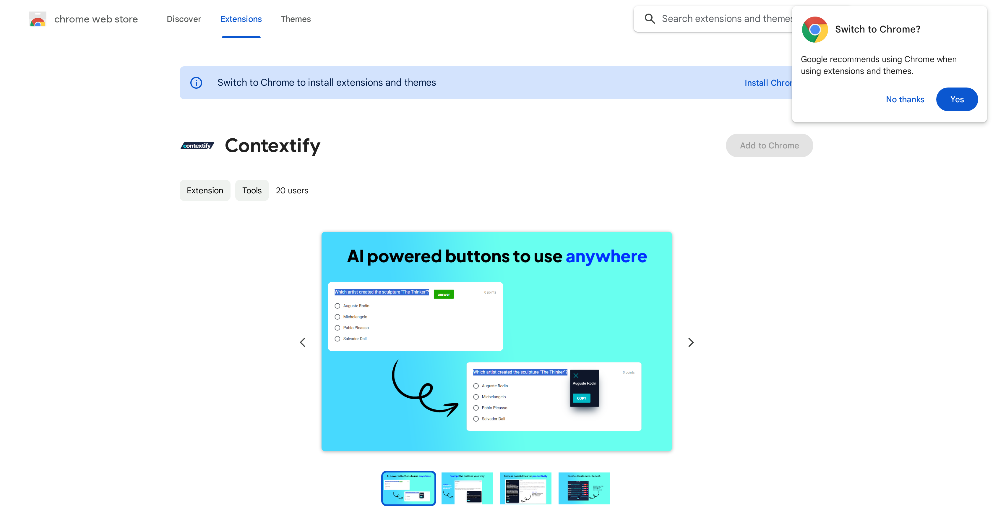 Contextify - Screenshot showing the interface and features of this AI tool