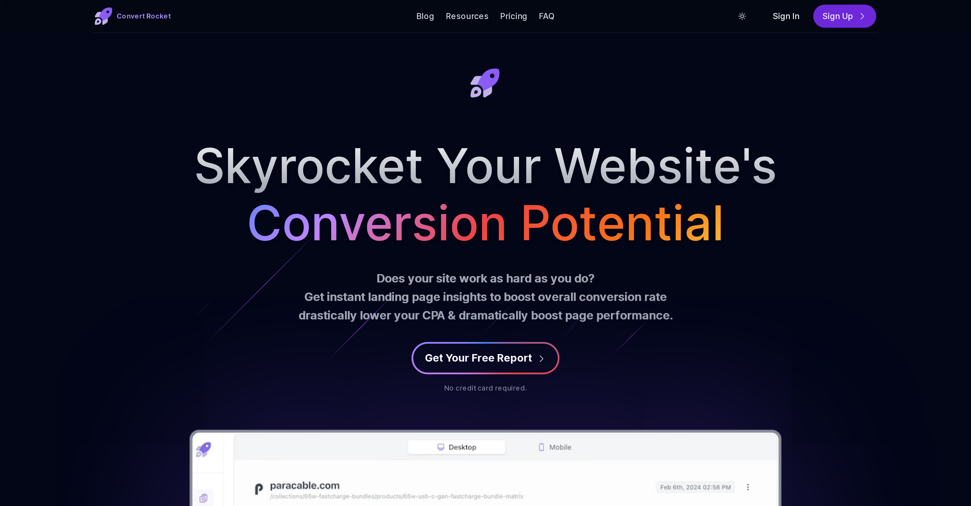 ConvertRocket - Screenshot showing the interface and features of this AI tool